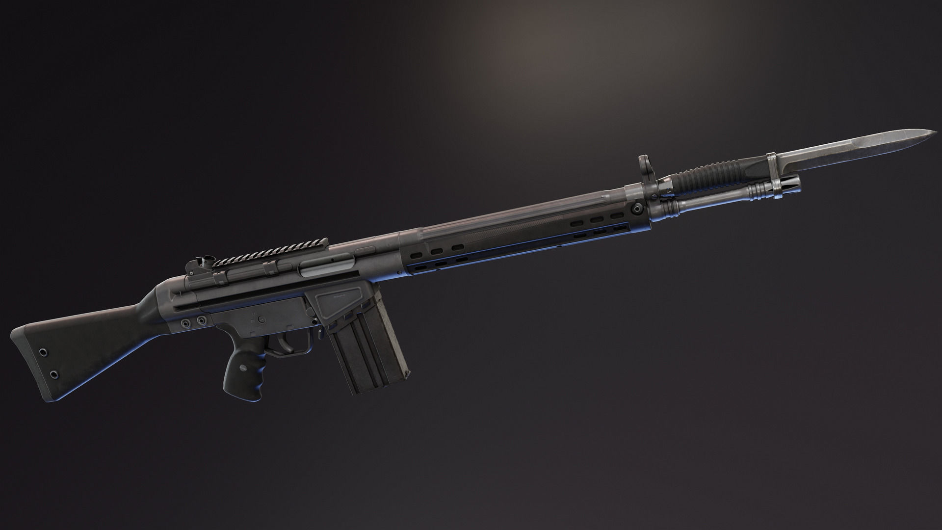 HK G3 Battle Rifle Low-poly 3D model_12