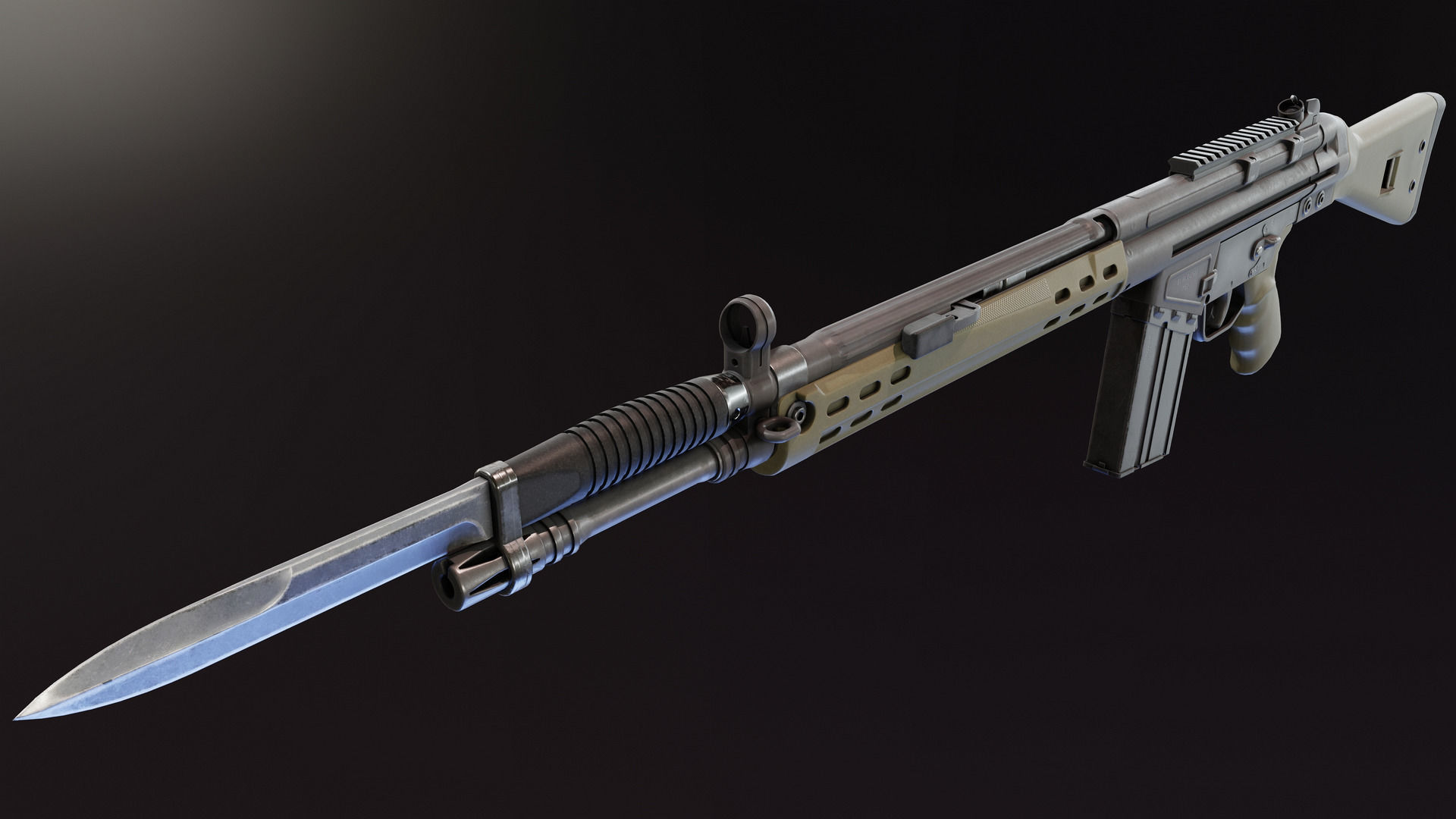 HK G3 Battle Rifle Low-poly 3D model_17