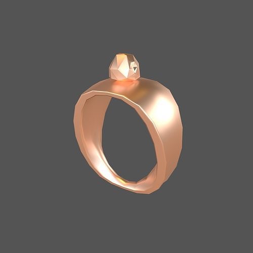 Gem Simple Ring v1 003 Low-poly 3D model