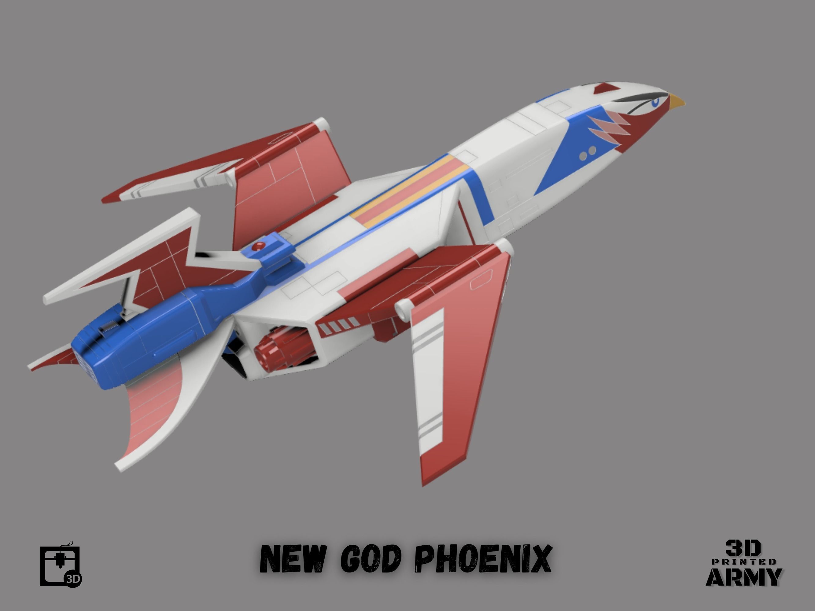 Gatchaman New  GOD PHOENIX starship - 3D printing model - STL  3D print model_3