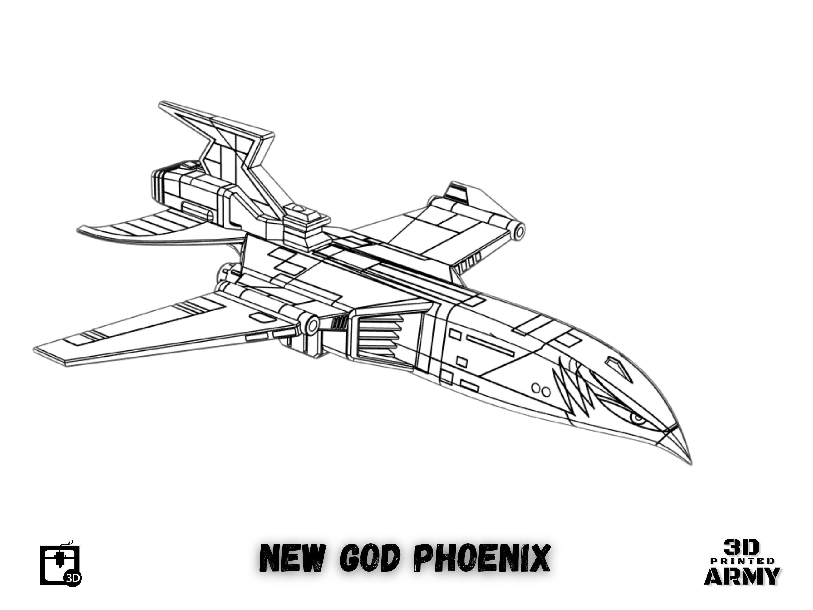 Gatchaman New  GOD PHOENIX starship - 3D printing model - STL  3D print model_15