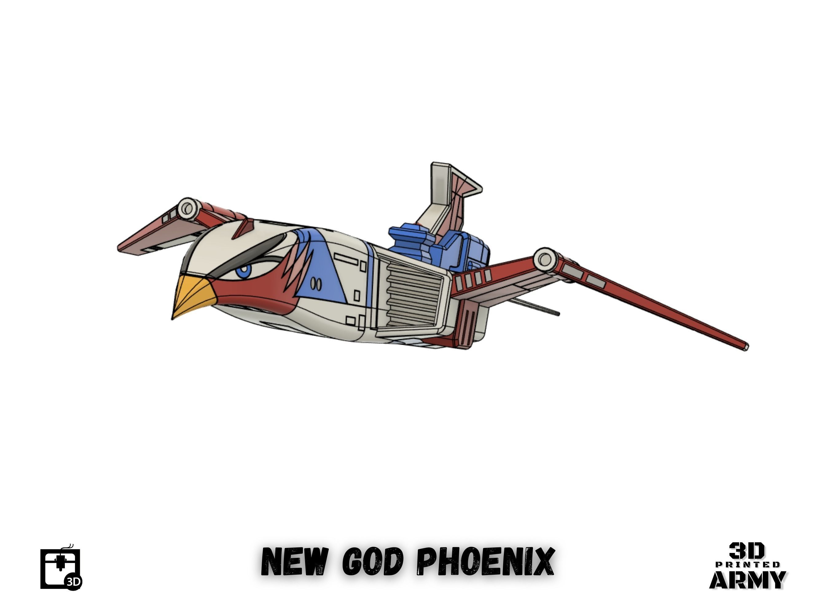 Gatchaman New  GOD PHOENIX starship - 3D printing model - STL  3D print model_4