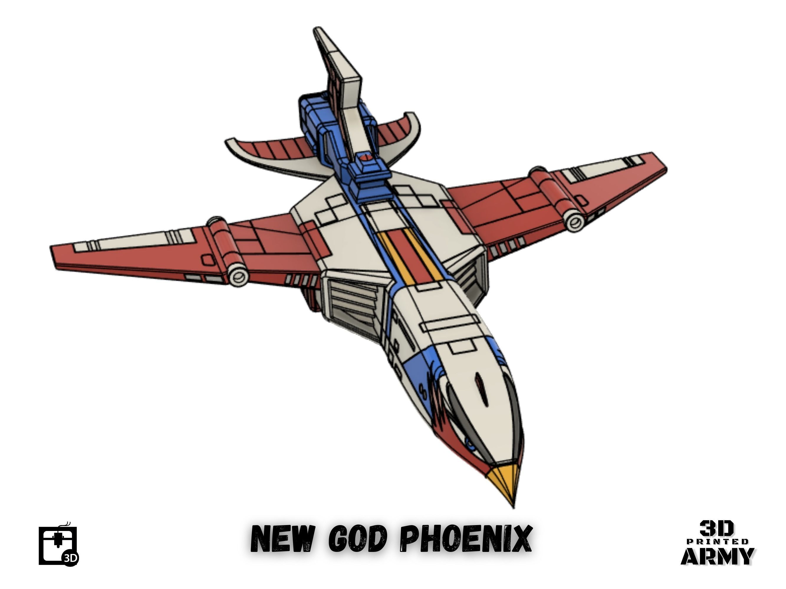 Gatchaman New  GOD PHOENIX starship - 3D printing model - STL  3D print model_7