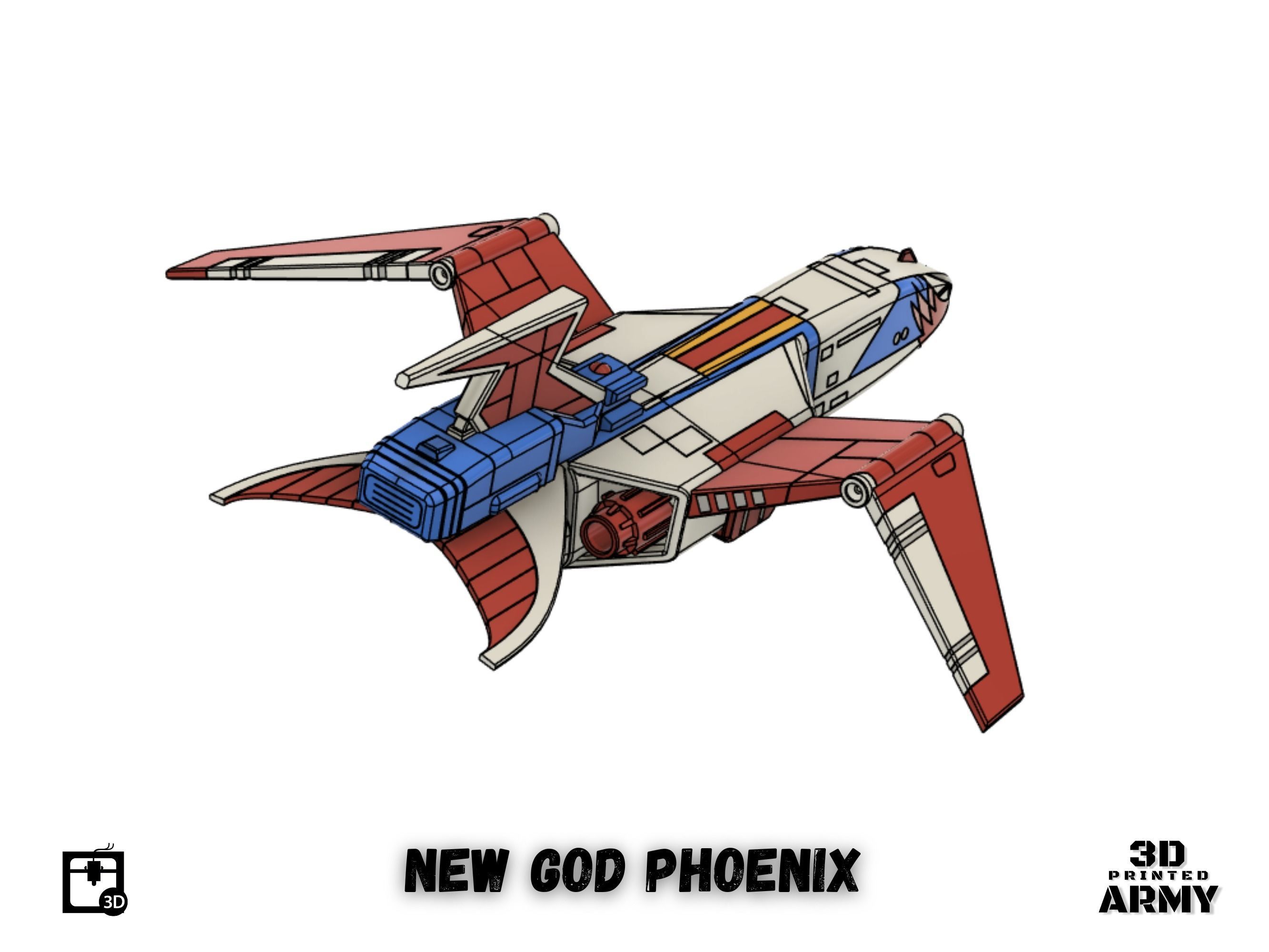 Gatchaman New  GOD PHOENIX starship - 3D printing model - STL  3D print model_5