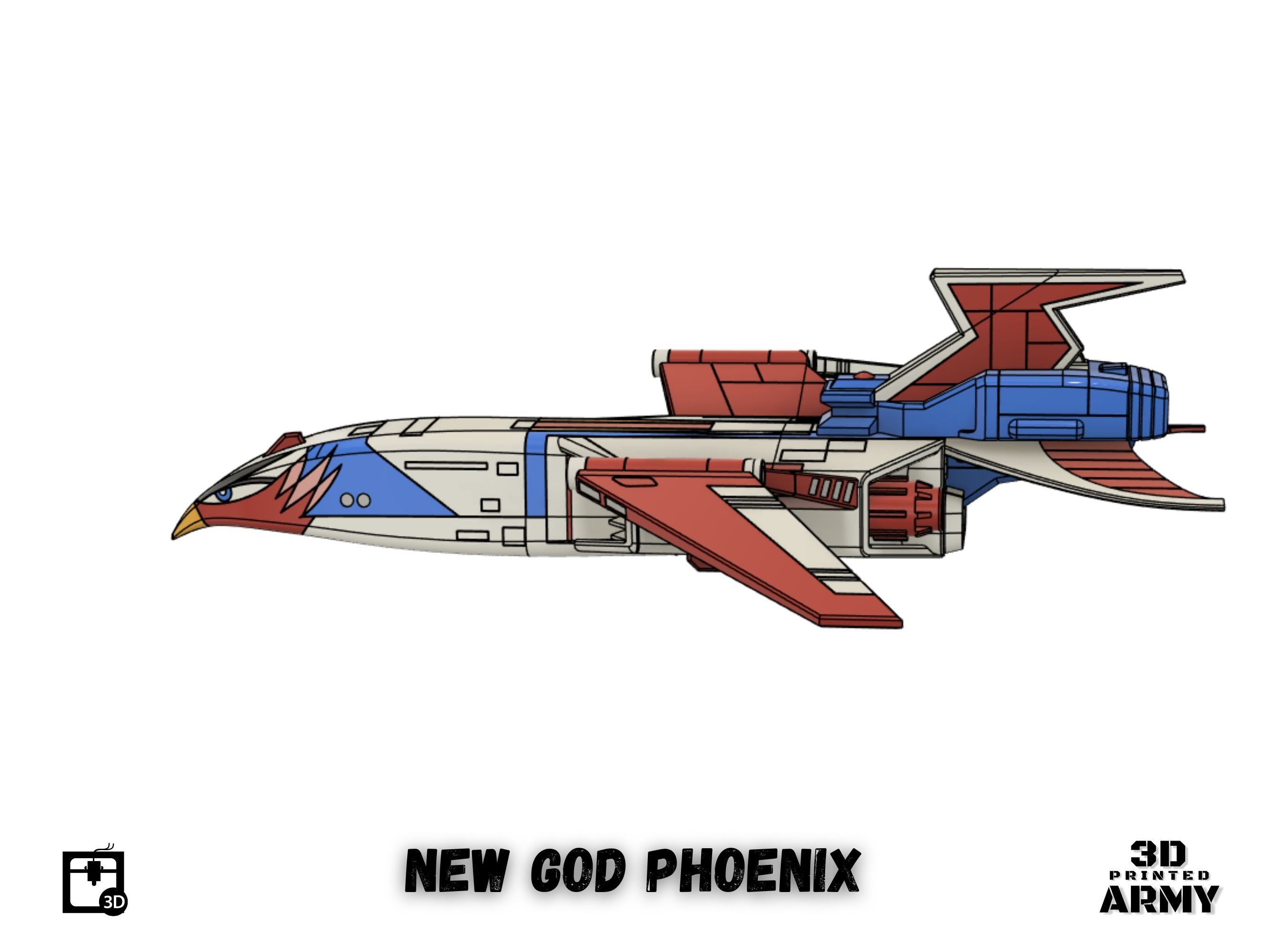 Gatchaman New  GOD PHOENIX starship - 3D printing model - STL  3D print model_13