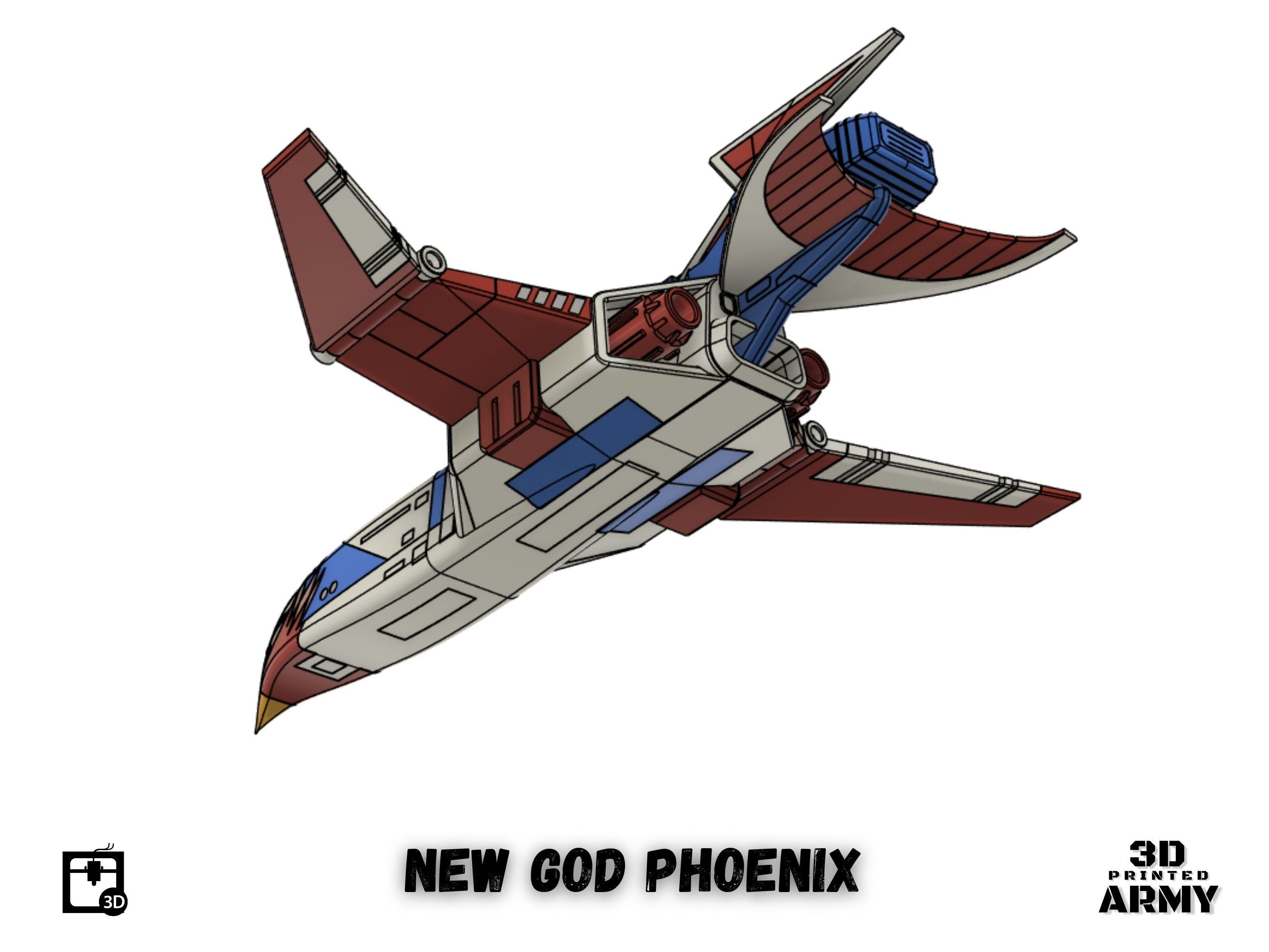 Gatchaman New  GOD PHOENIX starship - 3D printing model - STL  3D print model_6