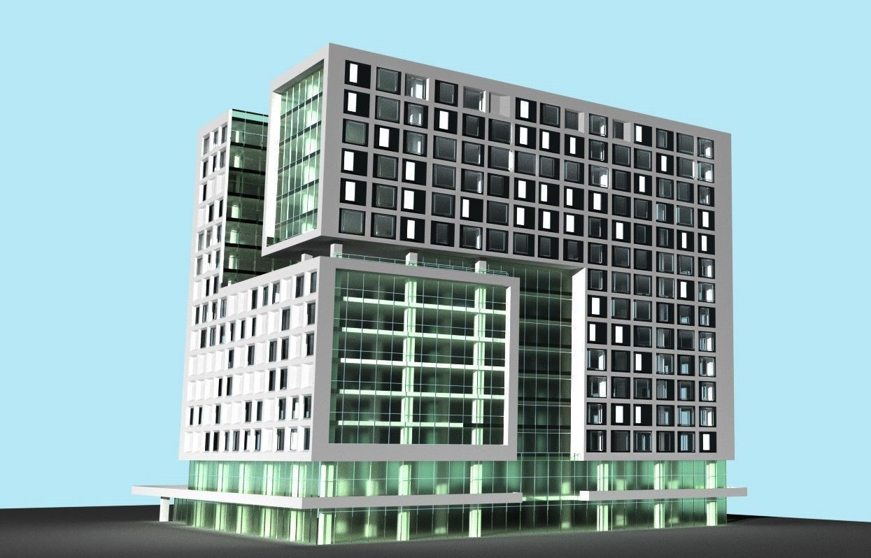 Hospital Building CM19 3D model_5