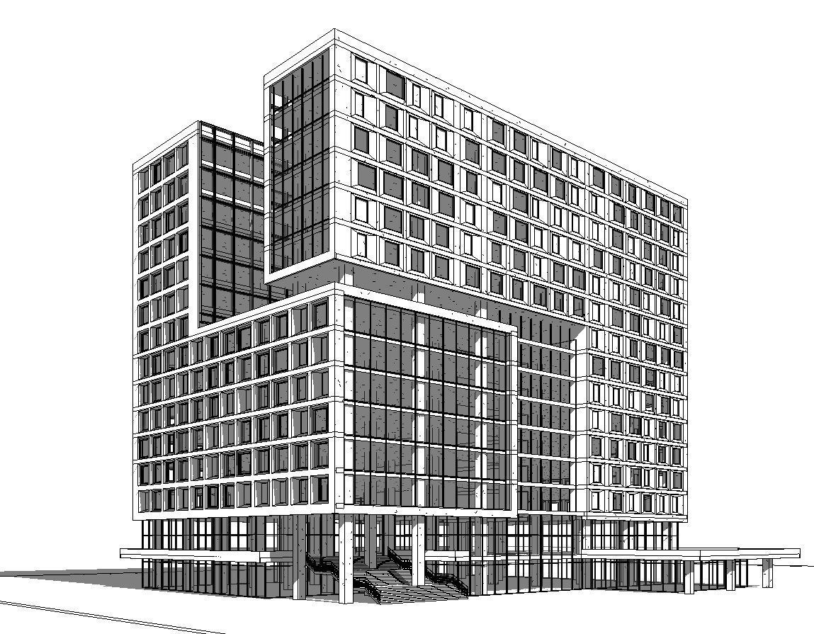 Hospital Building CM19 3D model_4