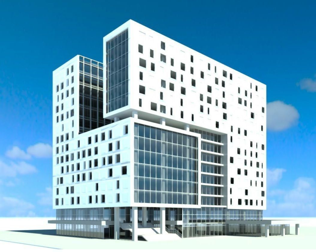 Hospital Building CM19 3D model_2