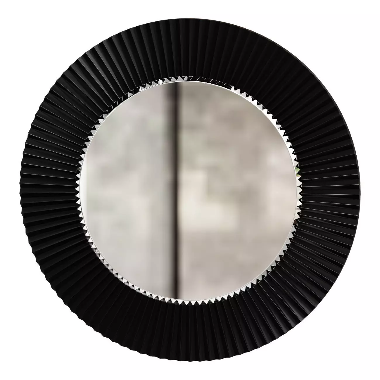 Round decorative wall mirror macrame in boho style 3D model_0