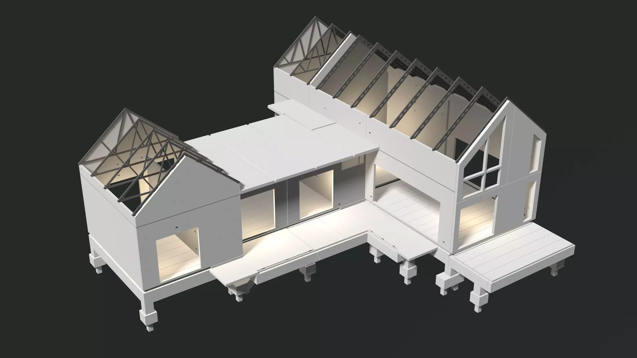 Precast house structure 3D model_0