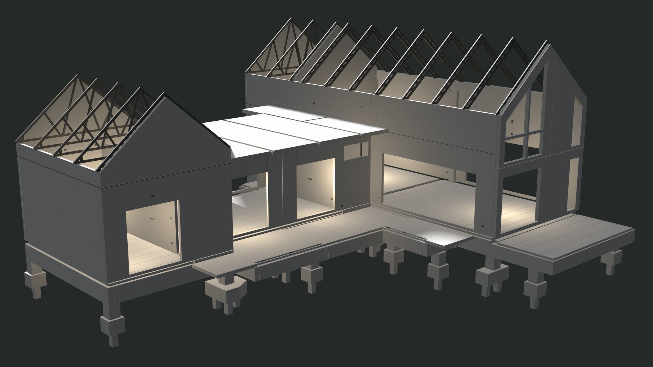 Precast house structure 3D model_5
