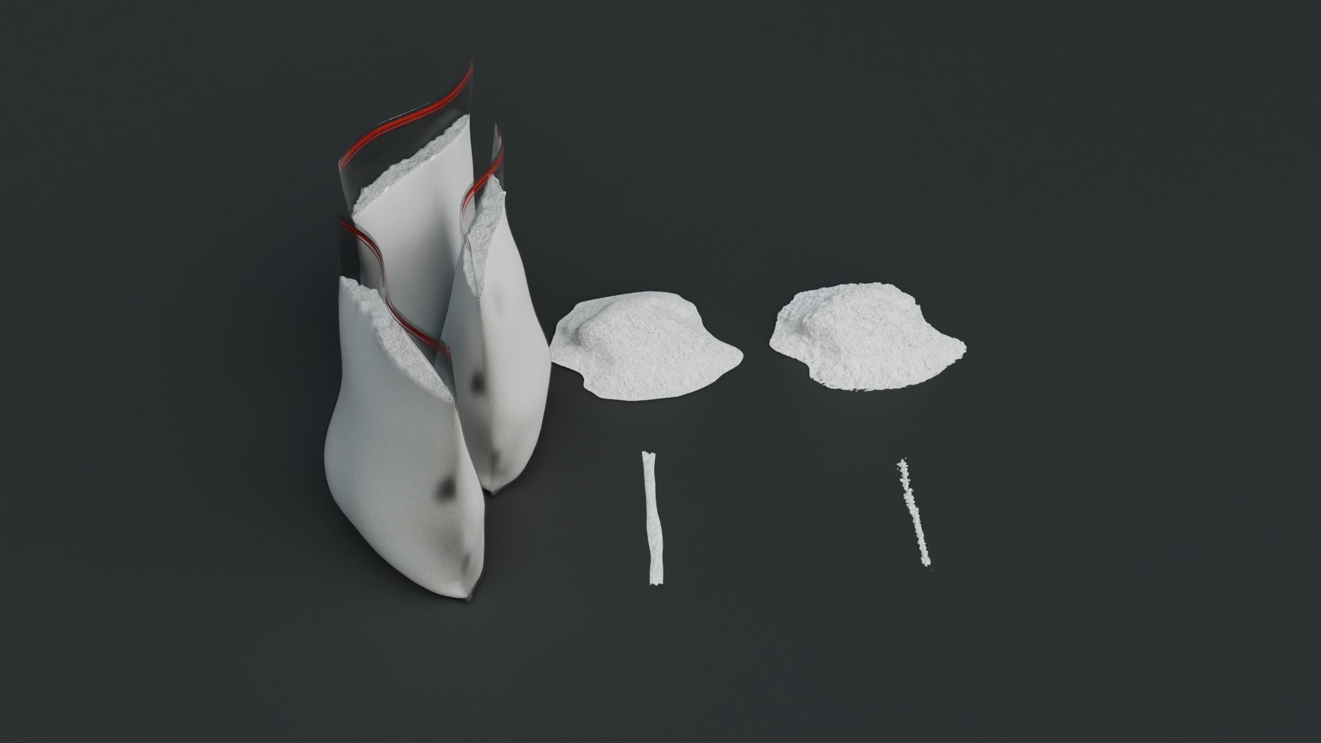 Cocaine and Bag with 4K Textures Low-poly 3D model_4
