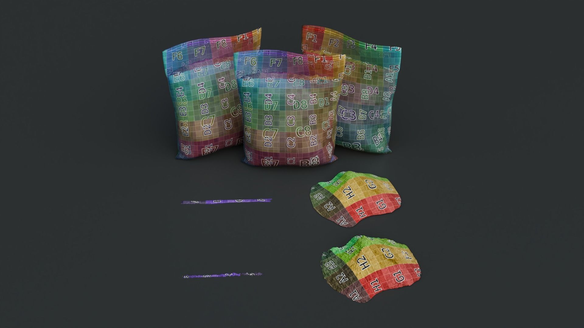 Cocaine and Bag with 4K Textures Low-poly 3D model_1