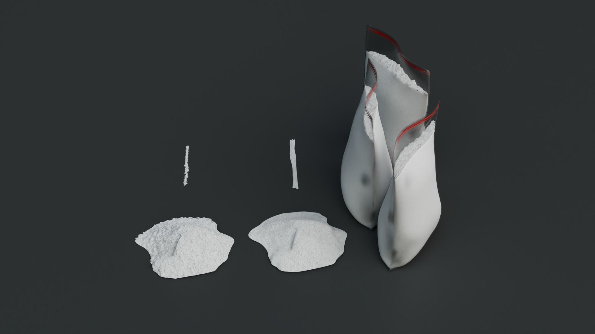 Cocaine and Bag with 4K Textures Low-poly 3D model_6