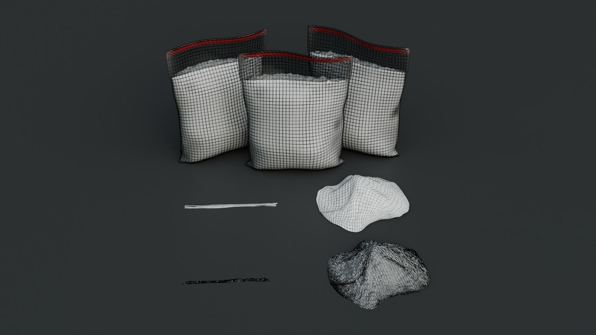 Cocaine and Bag with 4K Textures Low-poly 3D model_2