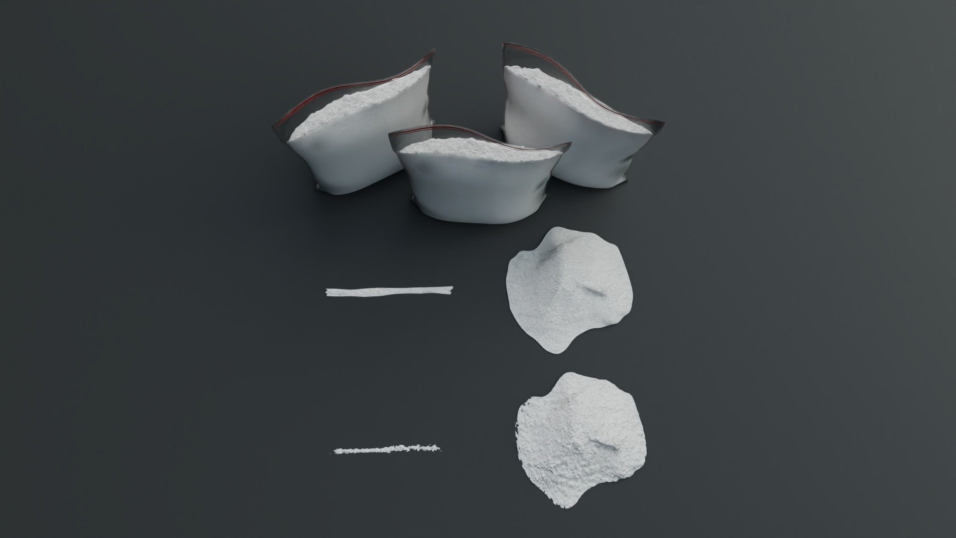 Cocaine and Bag with 4K Textures Low-poly 3D model_11