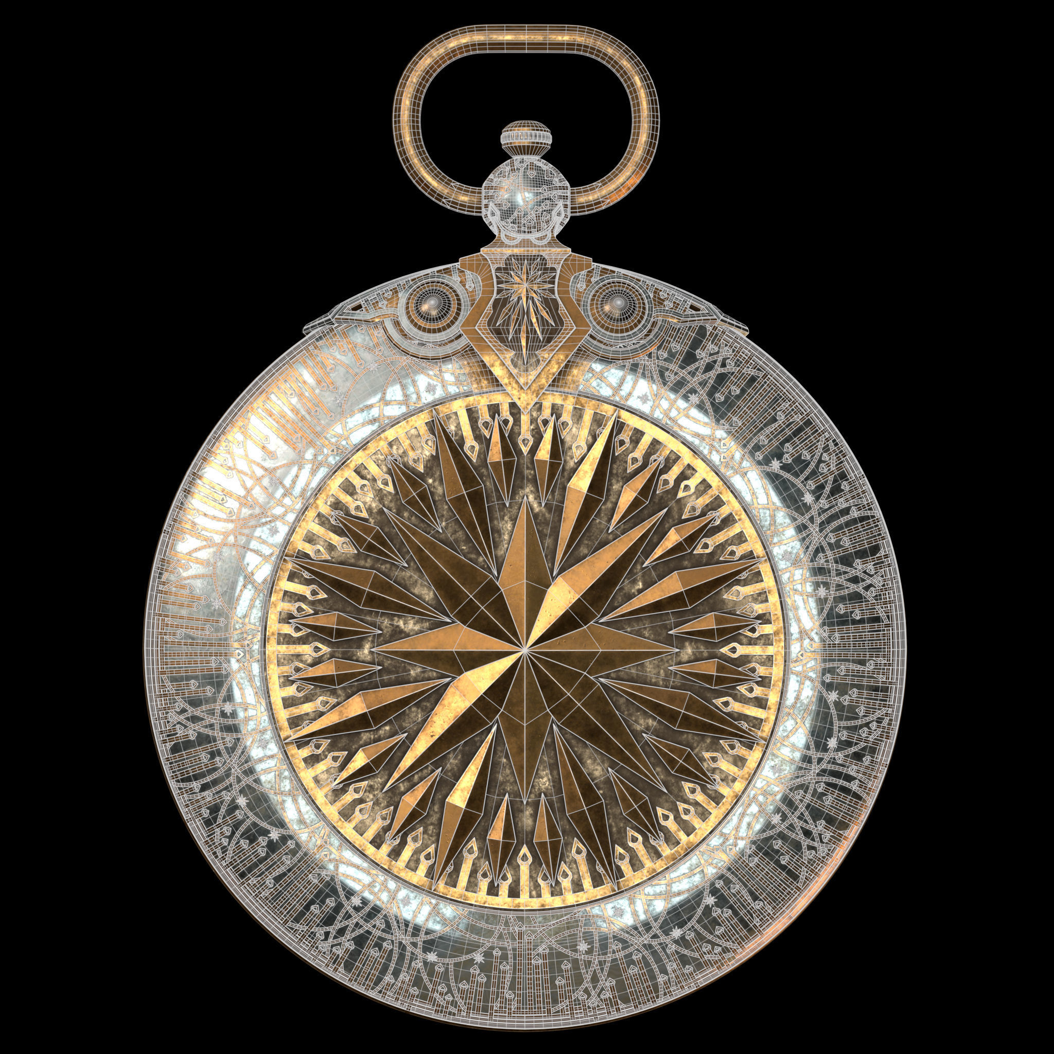 Decorated Compass 3D model_4