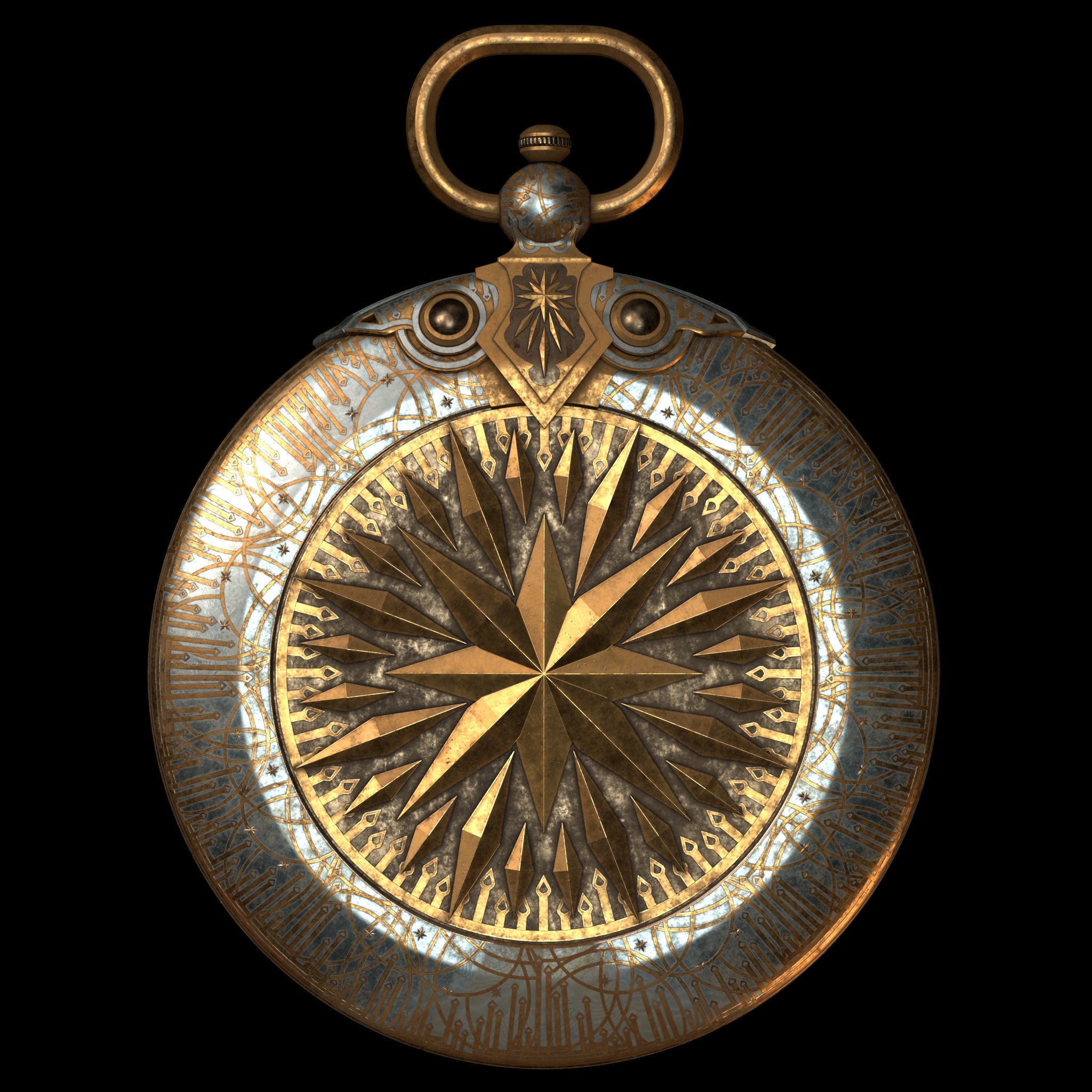 Decorated Compass 3D model_3