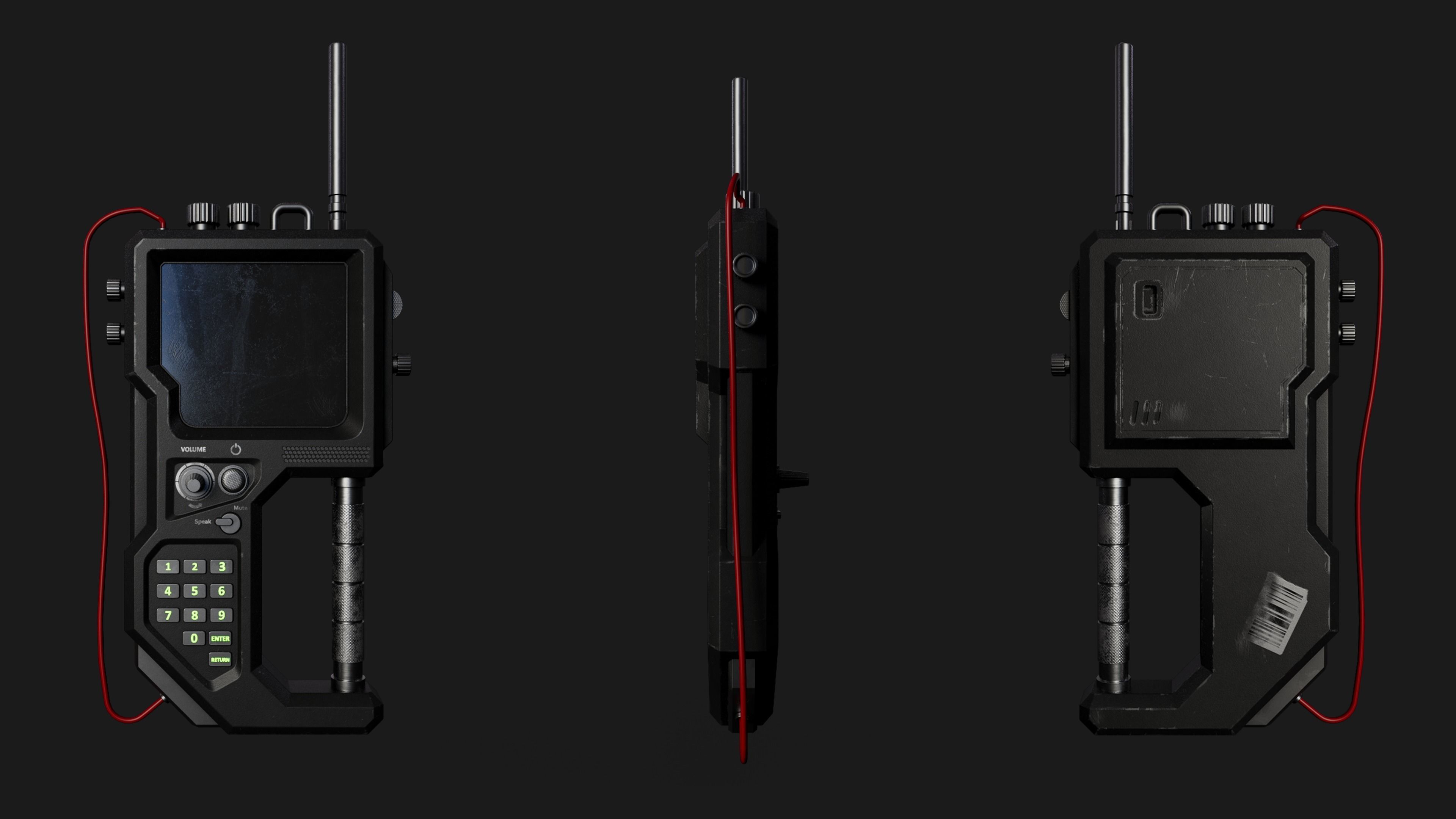 Low-Poly Walkie-Talkie Game Asset Free low-poly 3D model_5