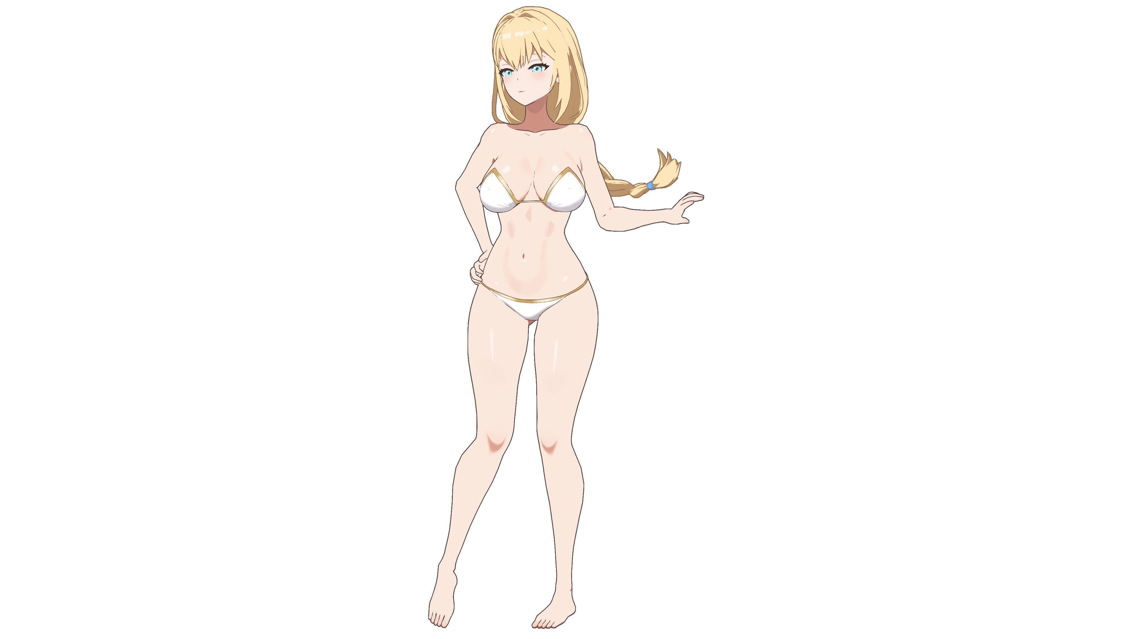 Anime Female Character in Bikini - 3D Model Low-poly 3D model_13