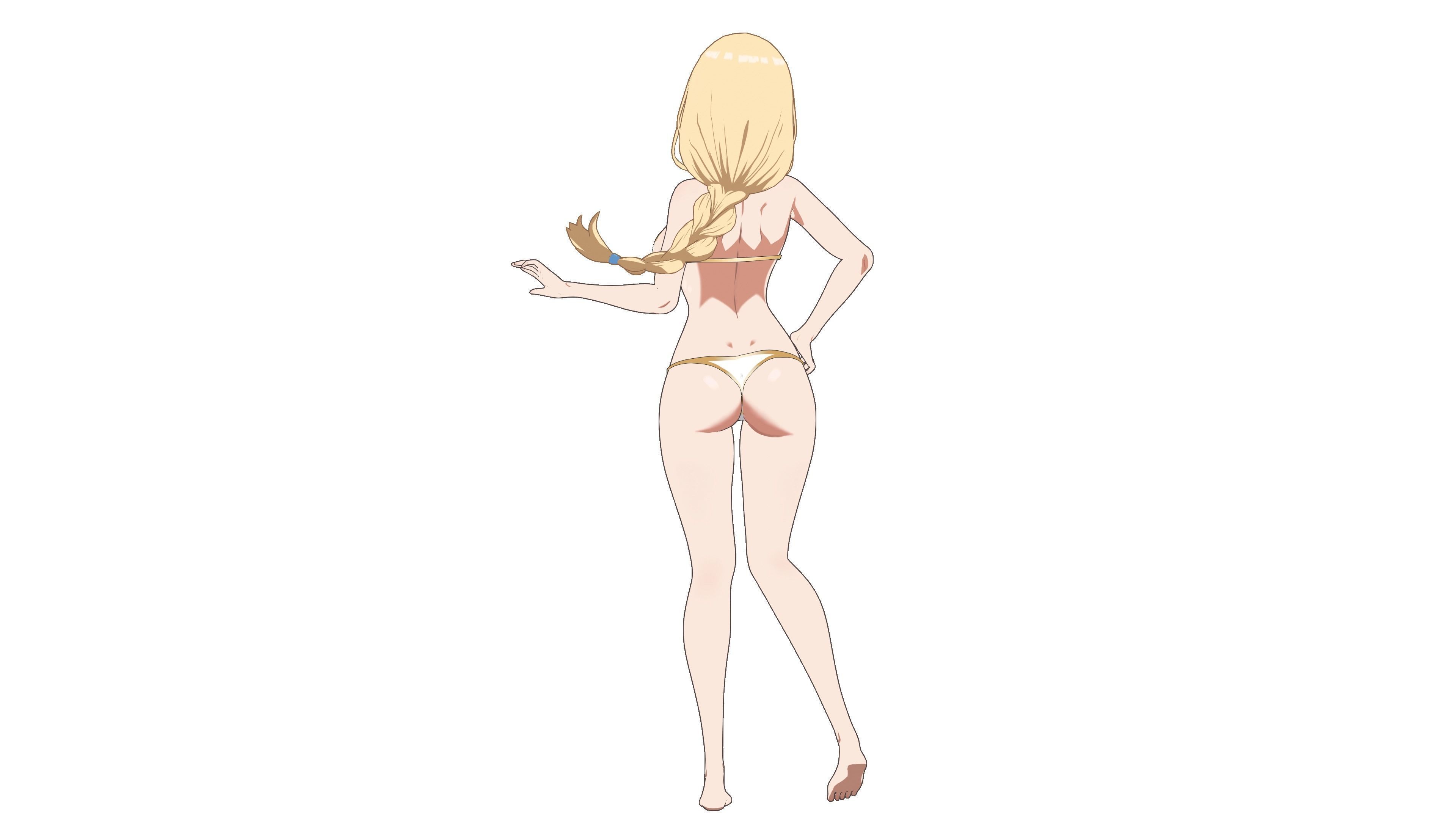 Anime Female Character in Bikini - 3D Model Low-poly 3D model_9