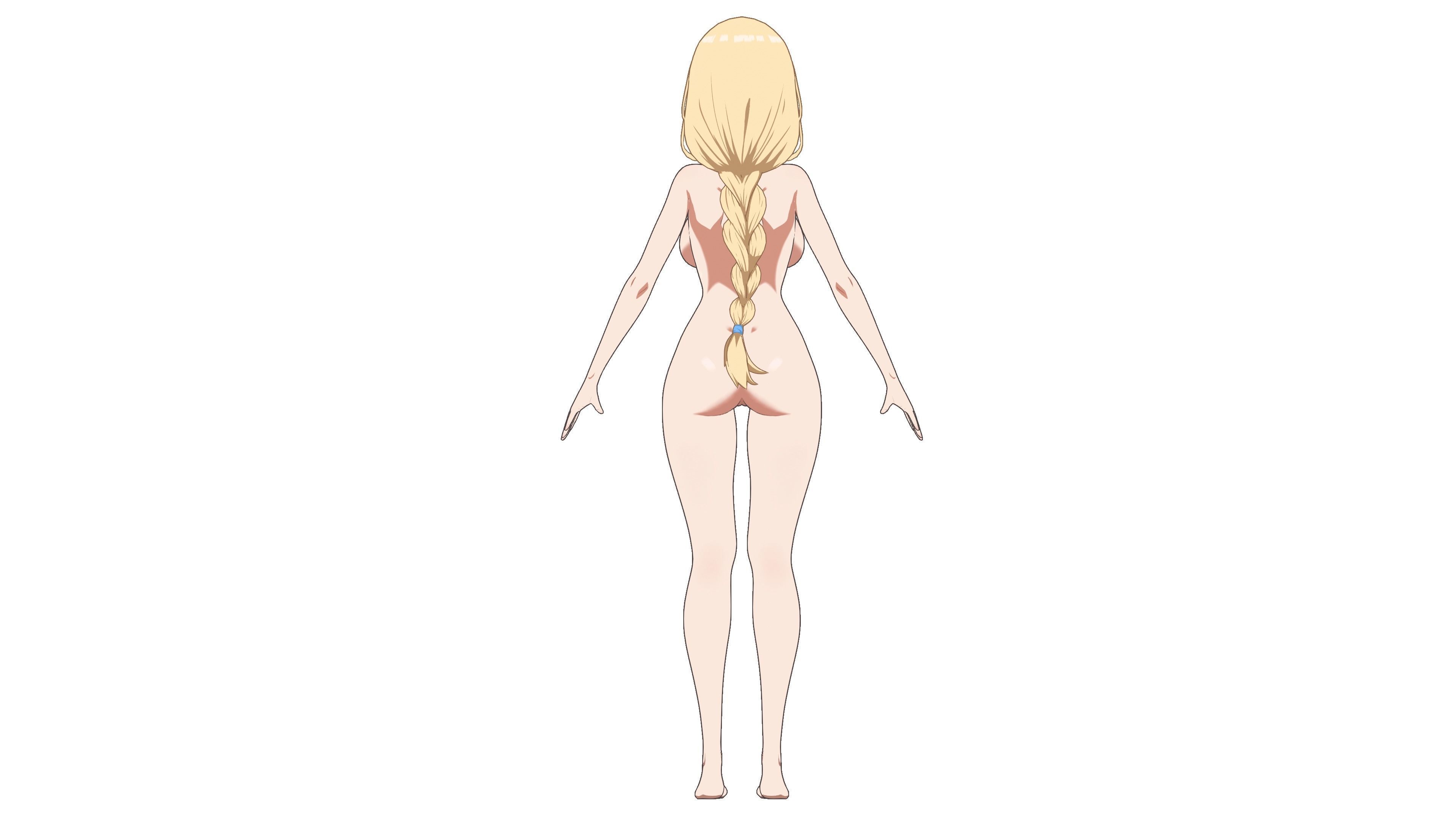 Anime Female Character in Bikini - 3D Model Low-poly 3D model_15