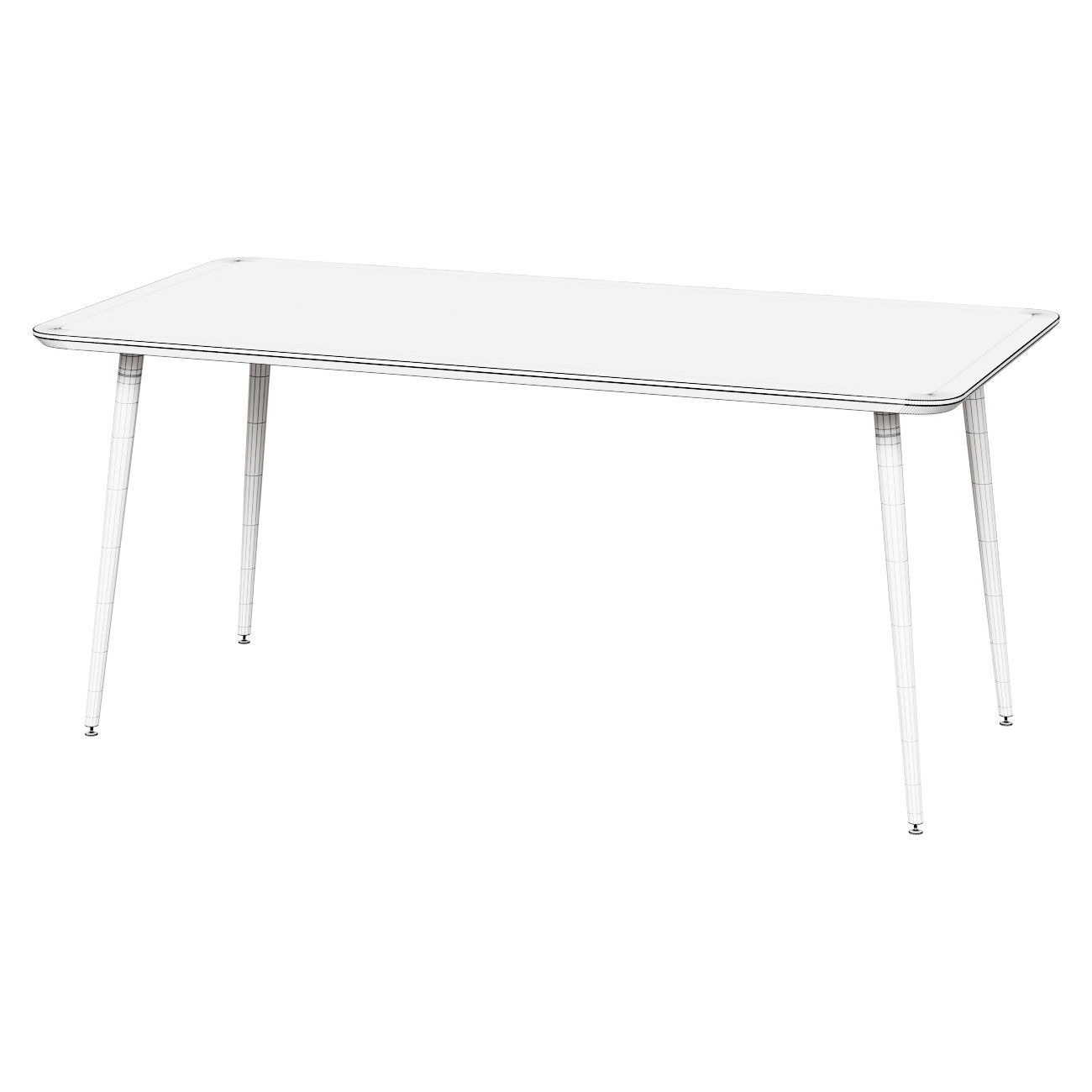 Marble Veneer dining table 160x80 cm 3D model_1