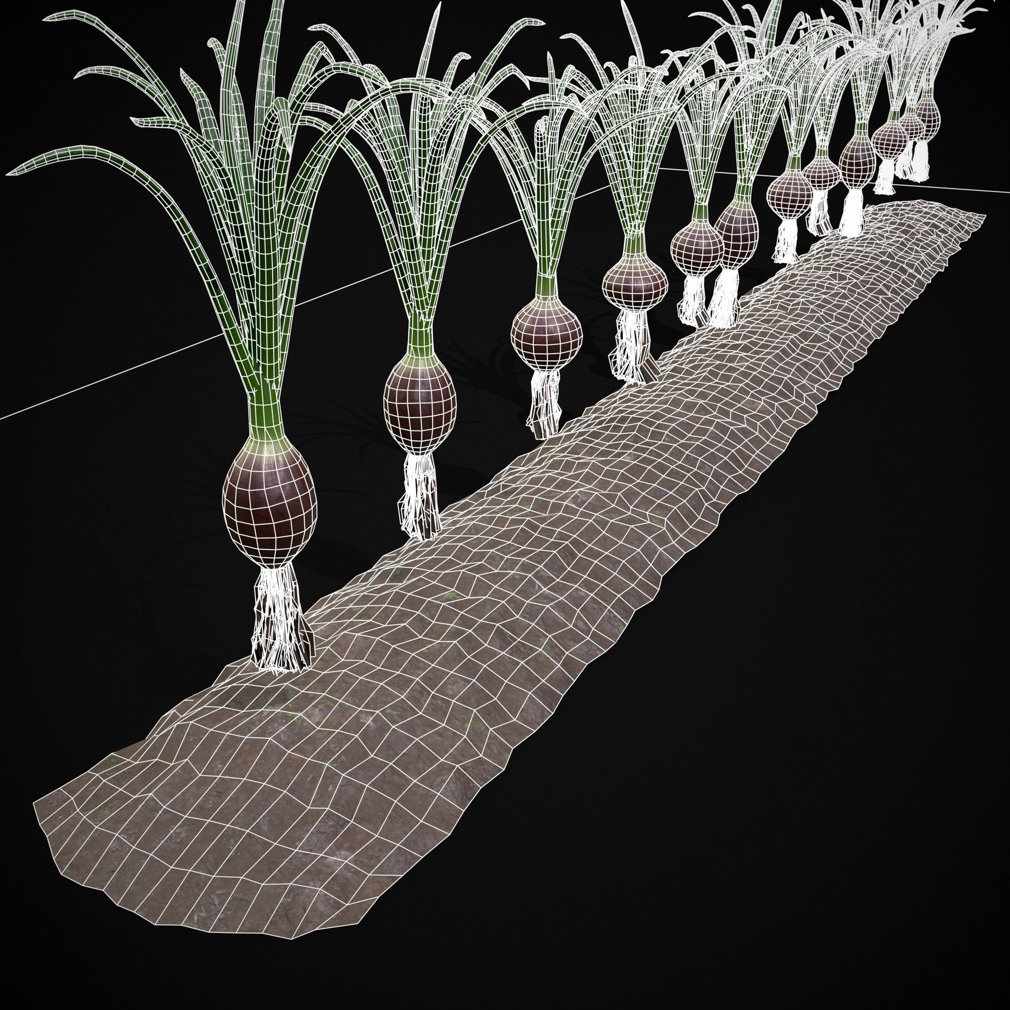 Crops Red Onions Low-poly 3D model_4