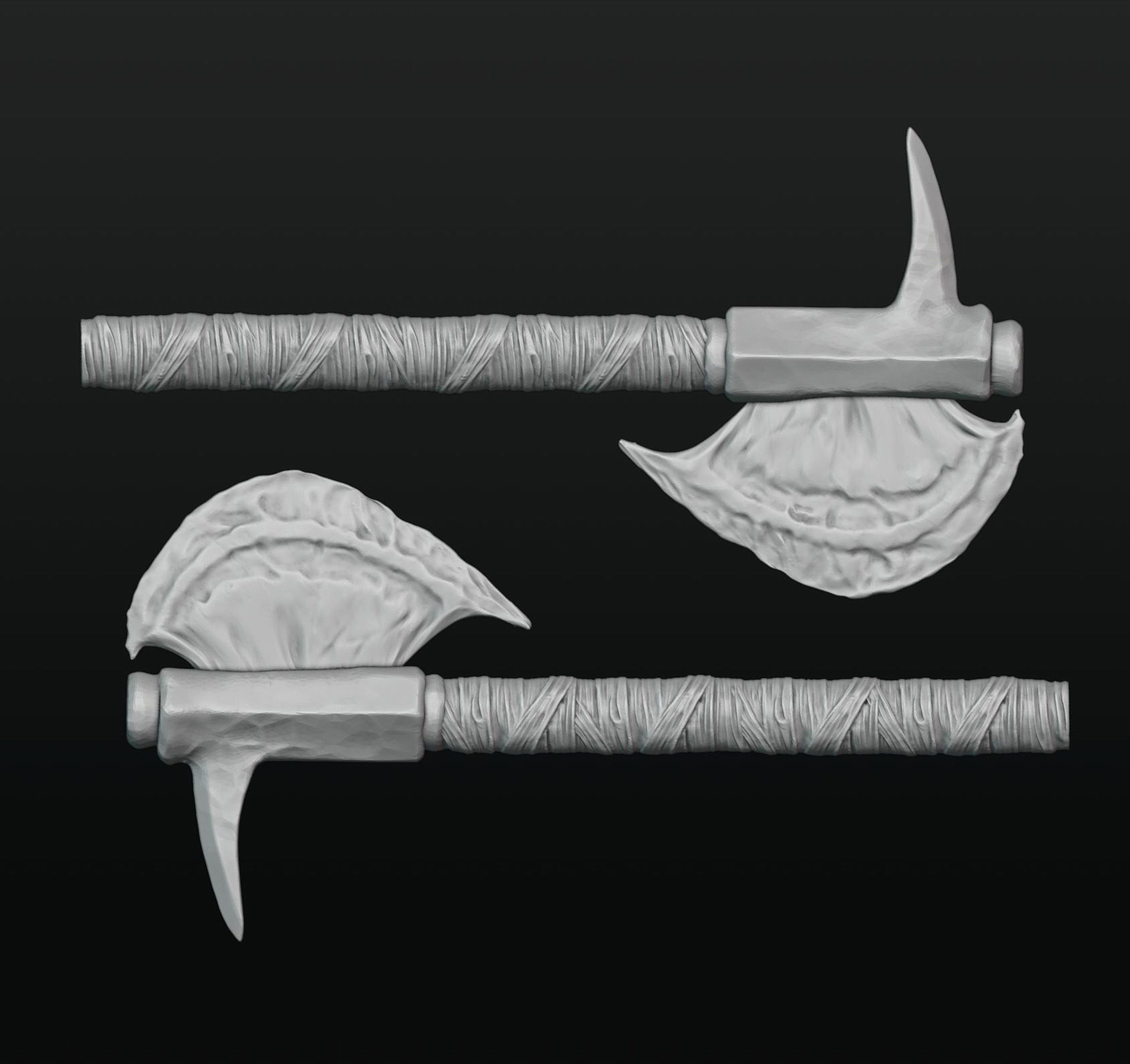 Viking Axe 2 3D print model_7