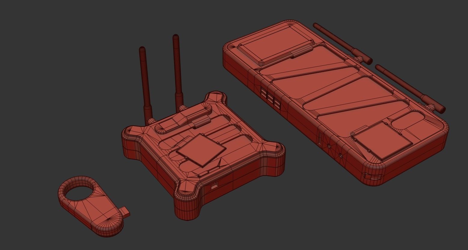 Hacking Gadget - Device Package Low-poly 3D model_23
