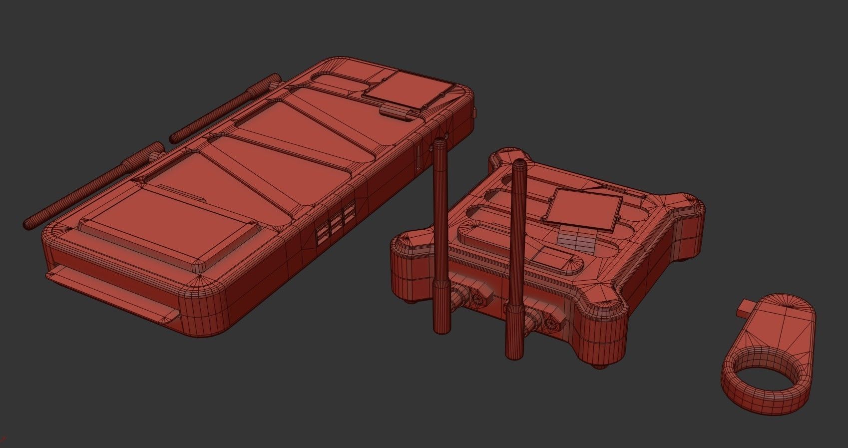 Hacking Gadget - Device Package Low-poly 3D model_21