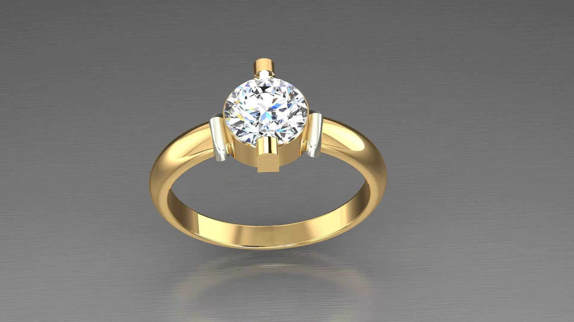 Diamond Solitaire Ring 2 3D print model_0