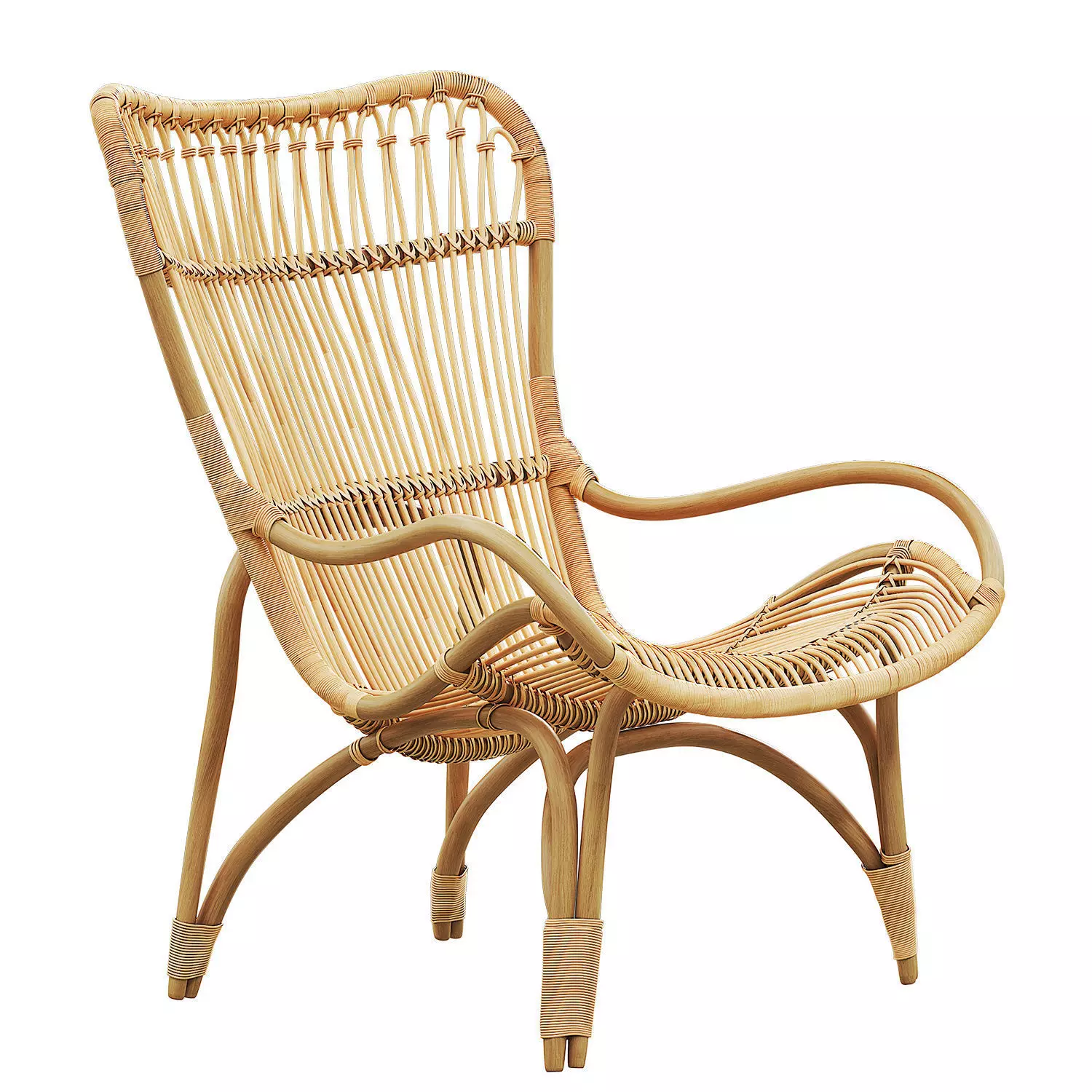 Rattang armchair 3D model