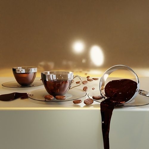 3D Realistic Coffee Concept COFFEE TIME  3D model