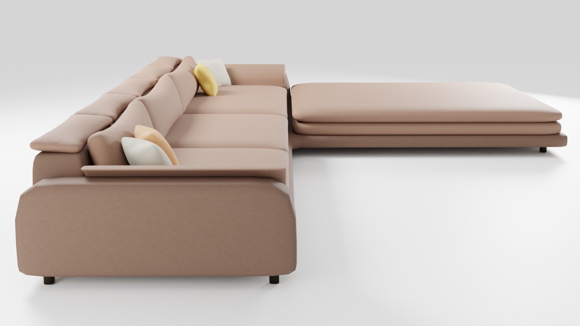 Elegantly designed fabric sofa in brown tones 3D model_1