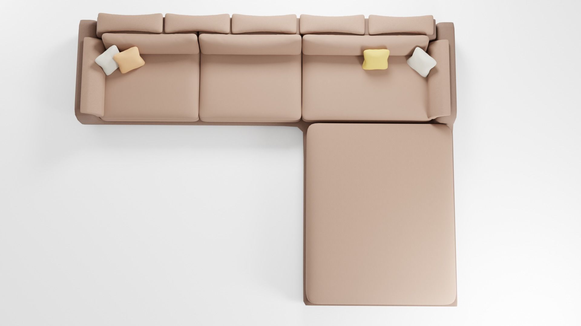 Elegantly designed fabric sofa in brown tones 3D model_5