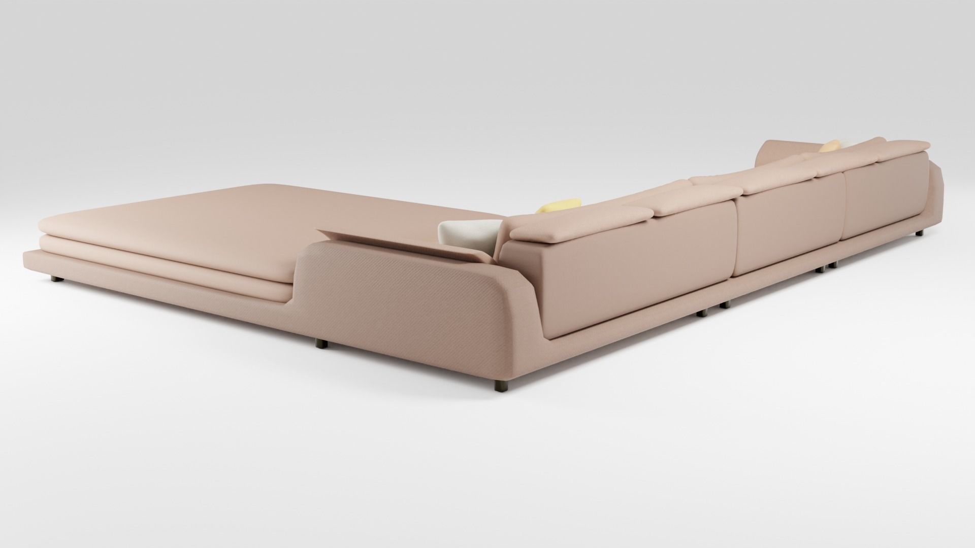 Elegantly designed fabric sofa in brown tones 3D model_3