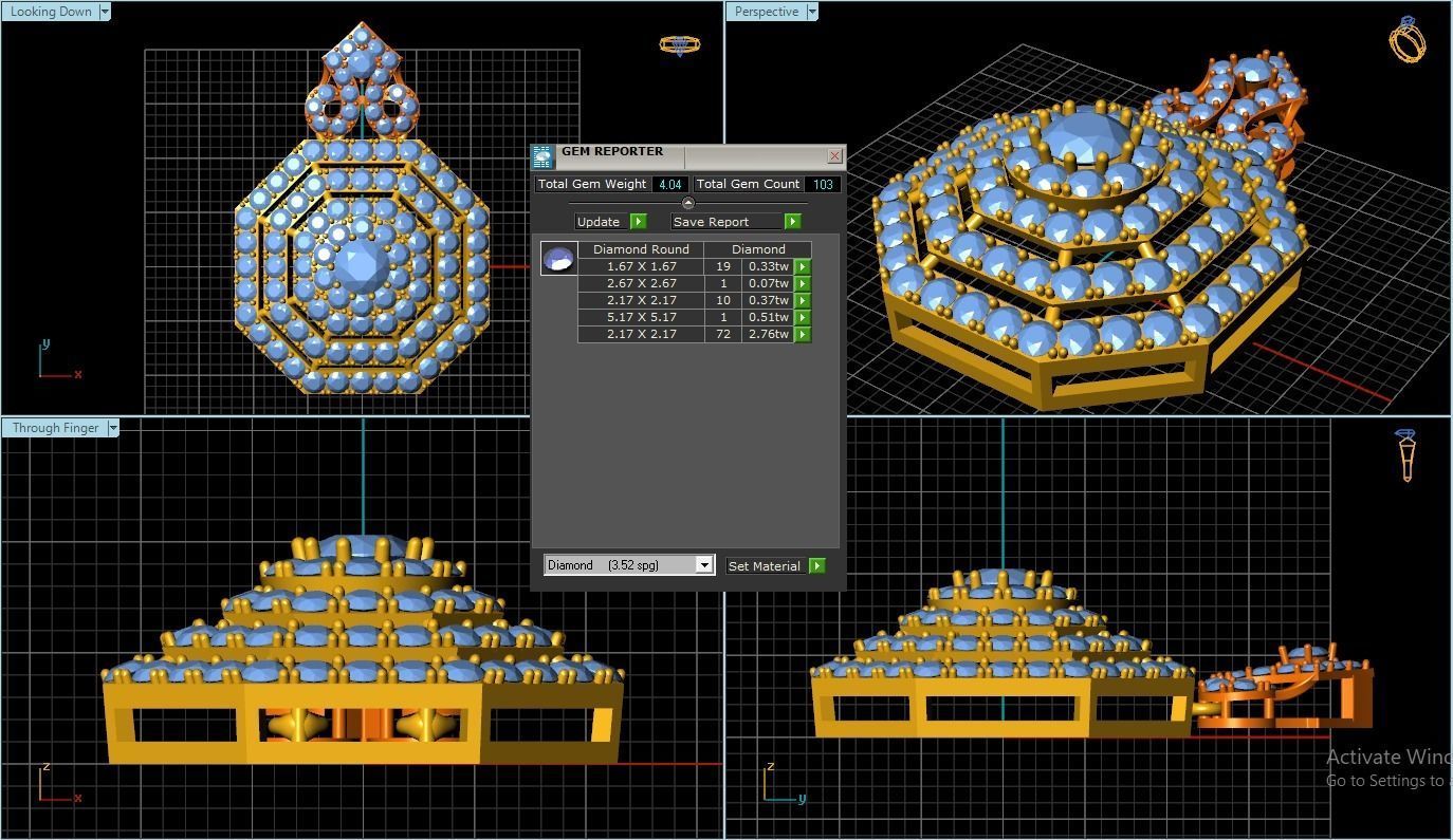 Diamond Pendant 3D print model_1