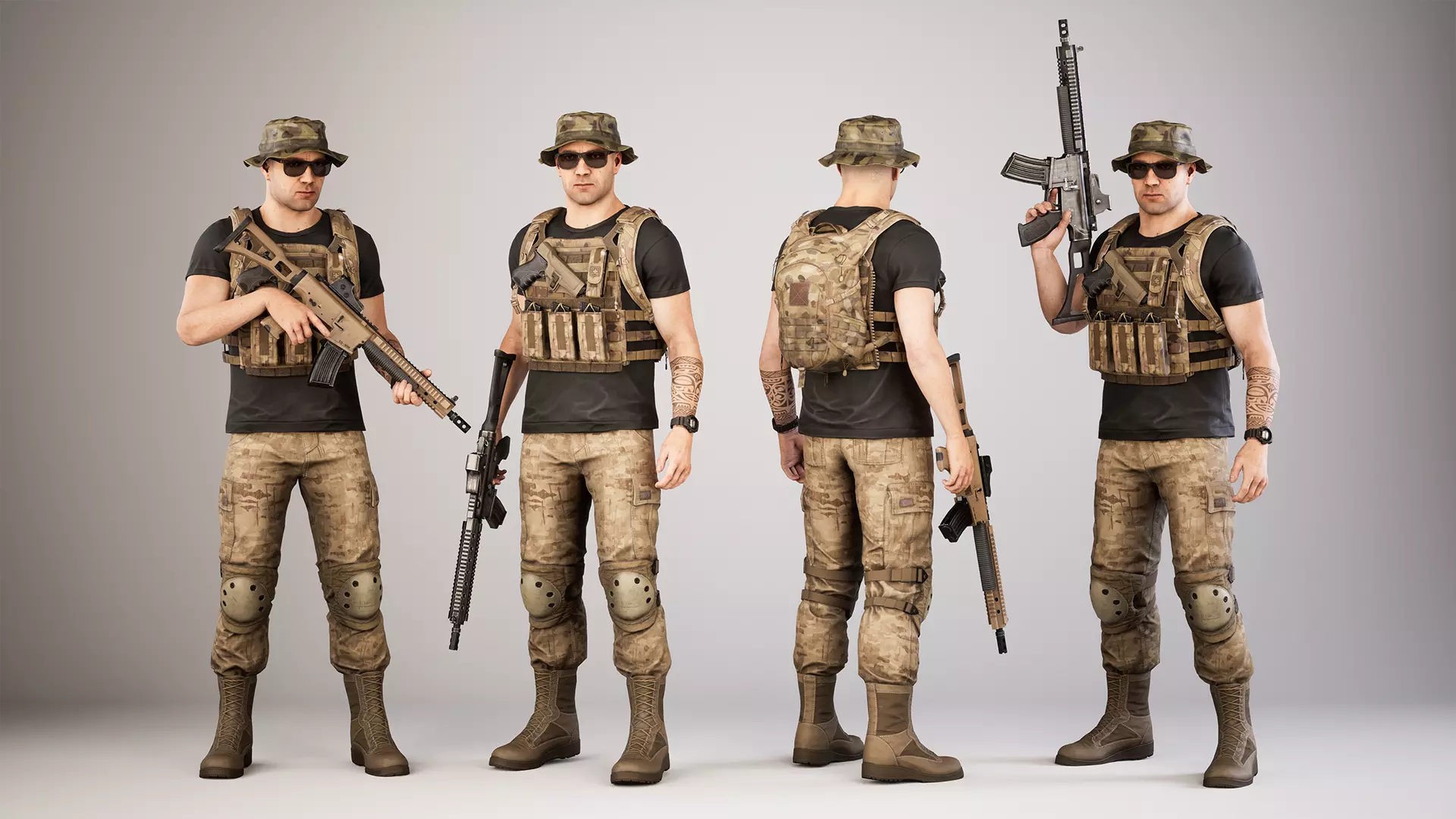 Casual Soldier 05 Low-poly 3D model_0