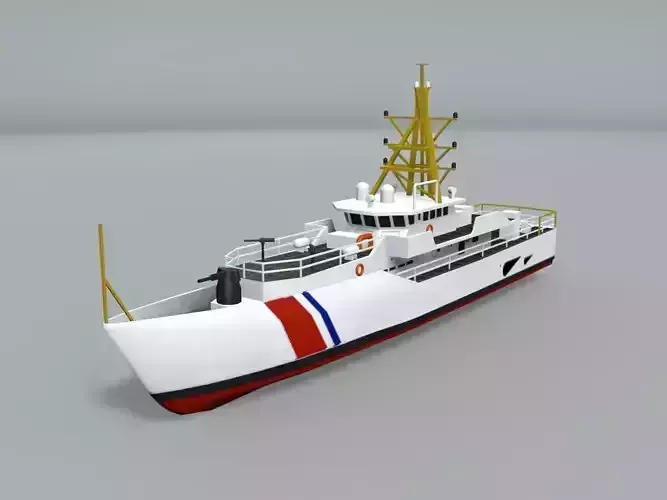 Fast Response Cutter Boat Ship LOWEST Low-poly 3D model