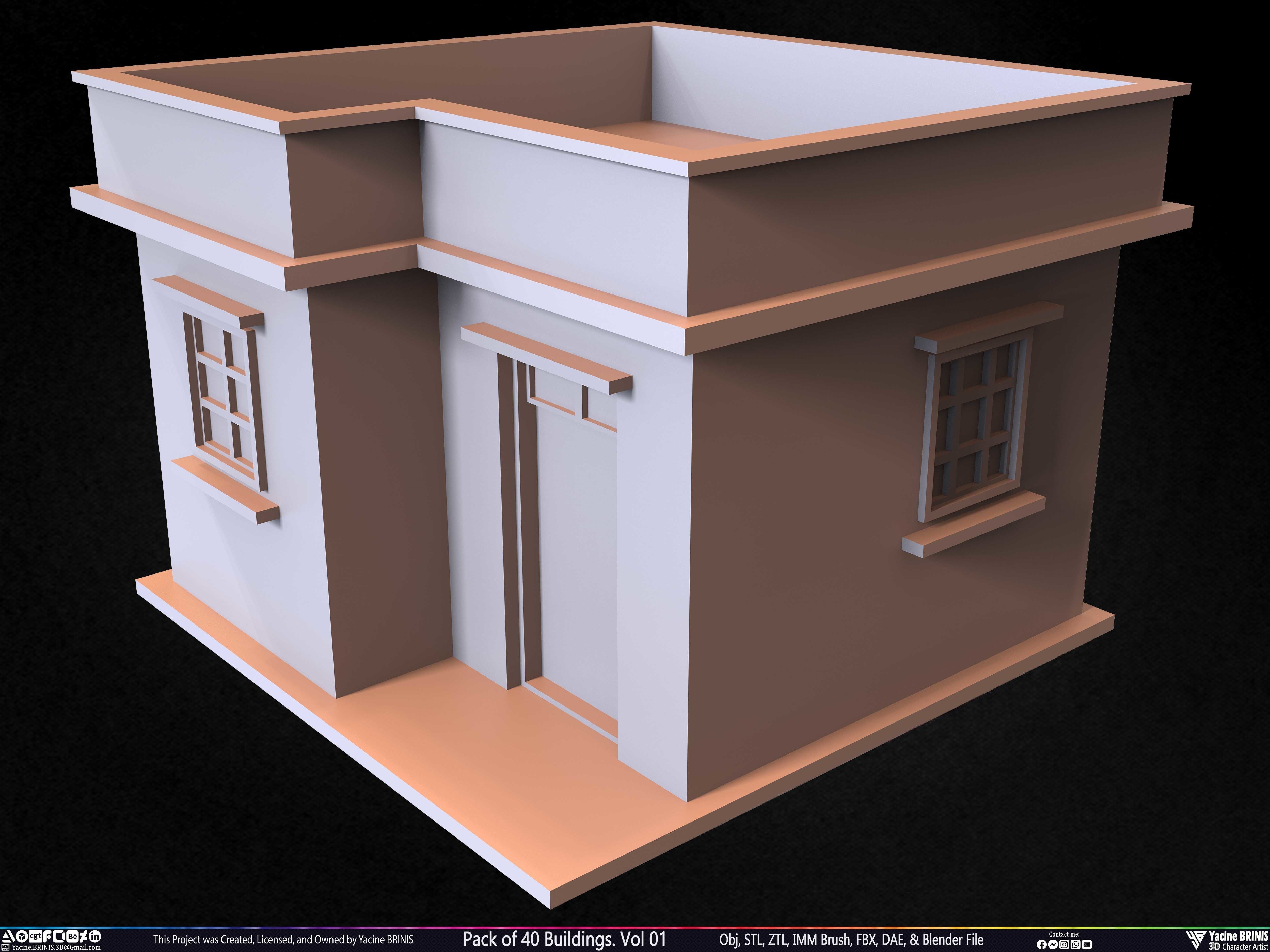 Pack of 40 Buildings Volume 01 Low-poly 3D model_12