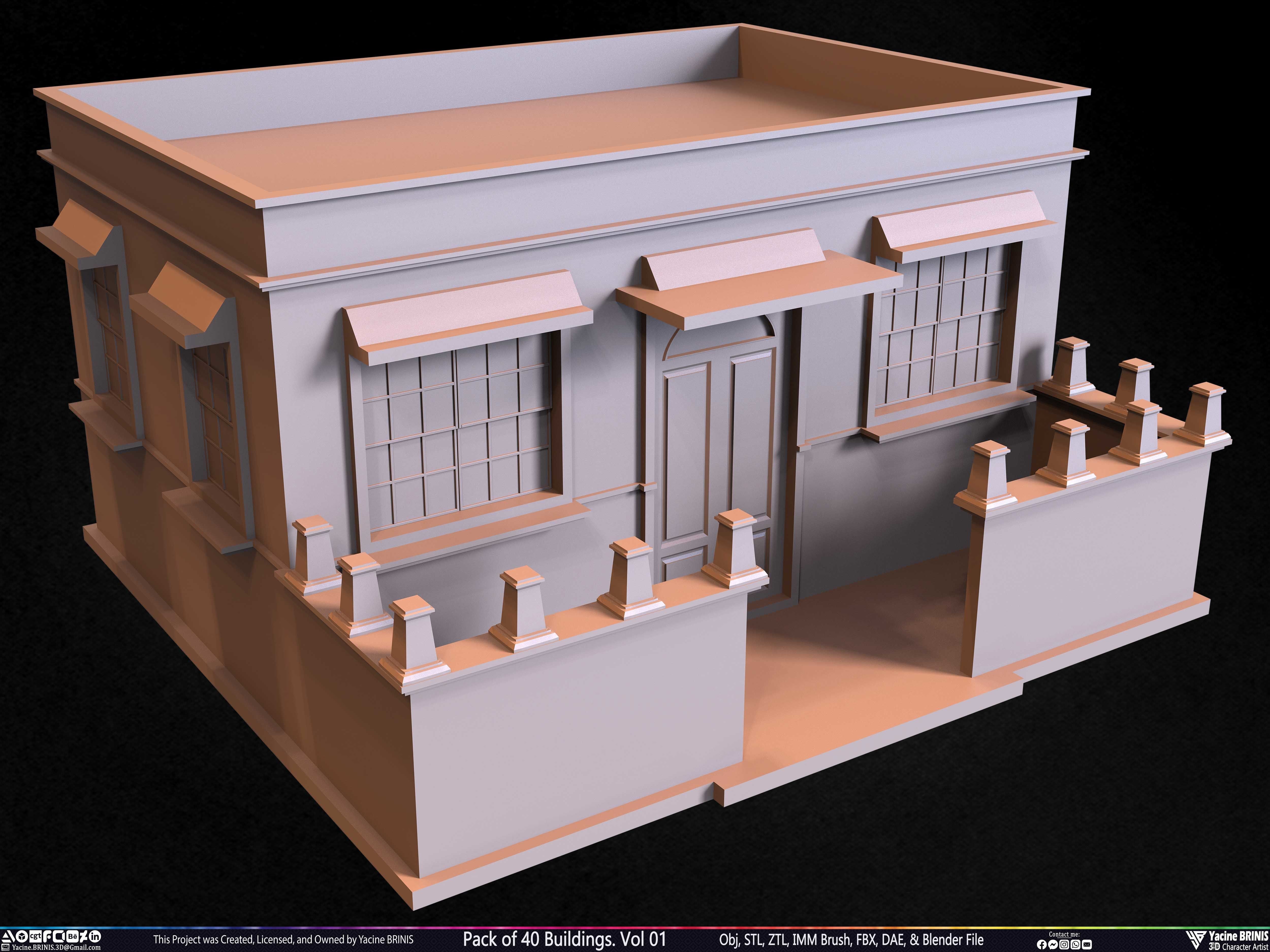 Pack of 40 Buildings Volume 01 Low-poly 3D model_22