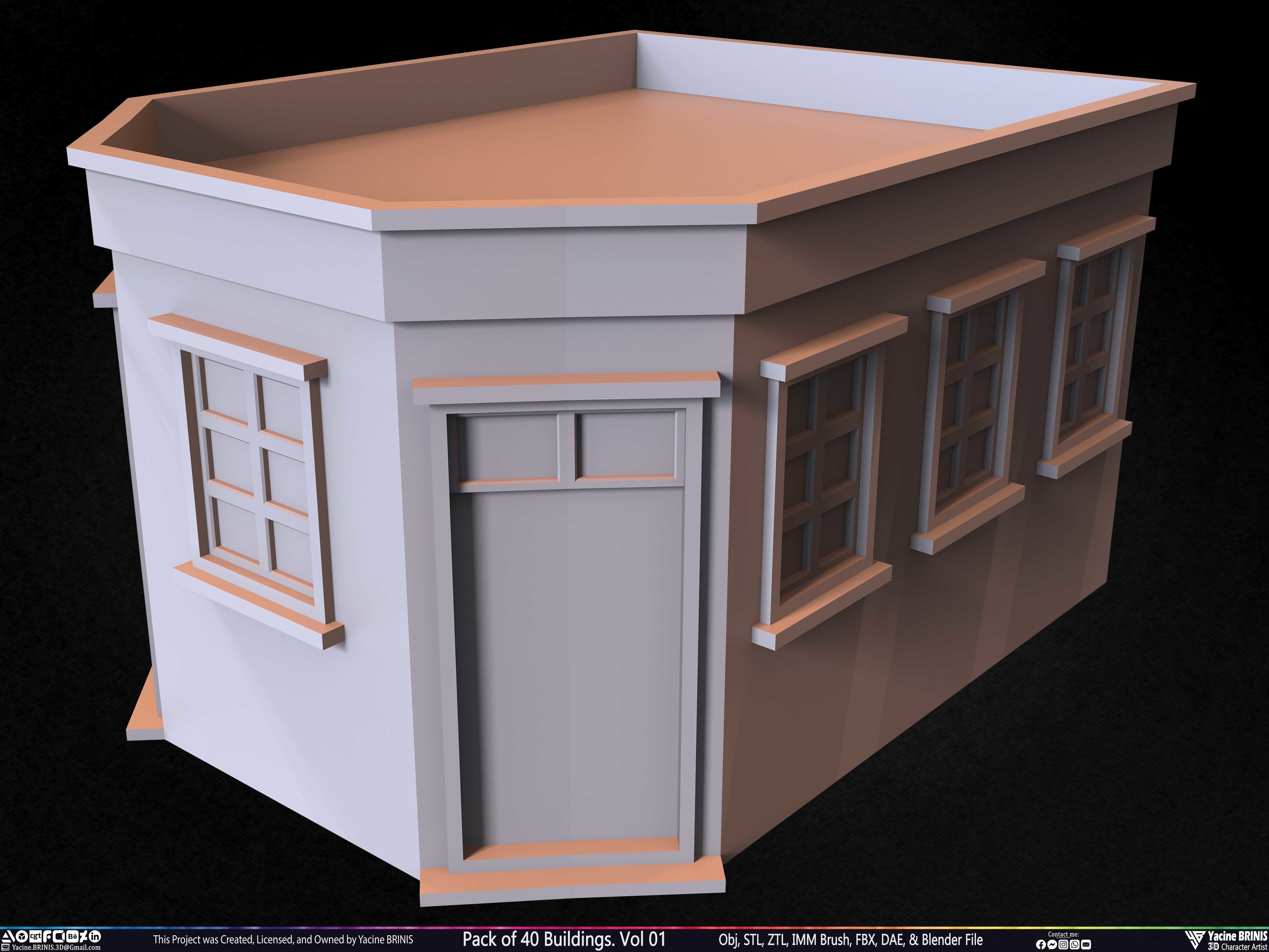 Pack of 40 Buildings Volume 01 Low-poly 3D model_30