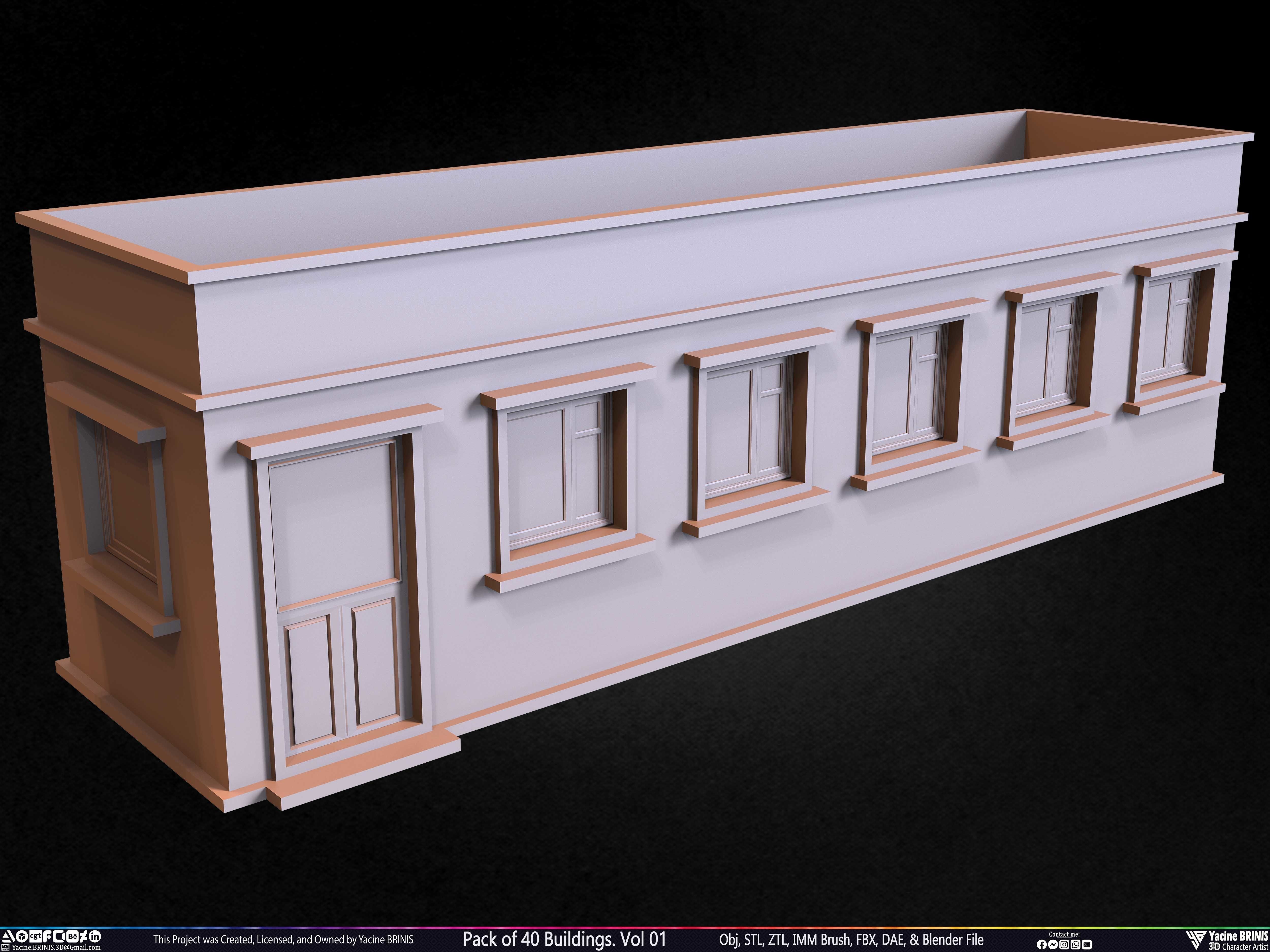 Pack of 40 Buildings Volume 01 Low-poly 3D model_34