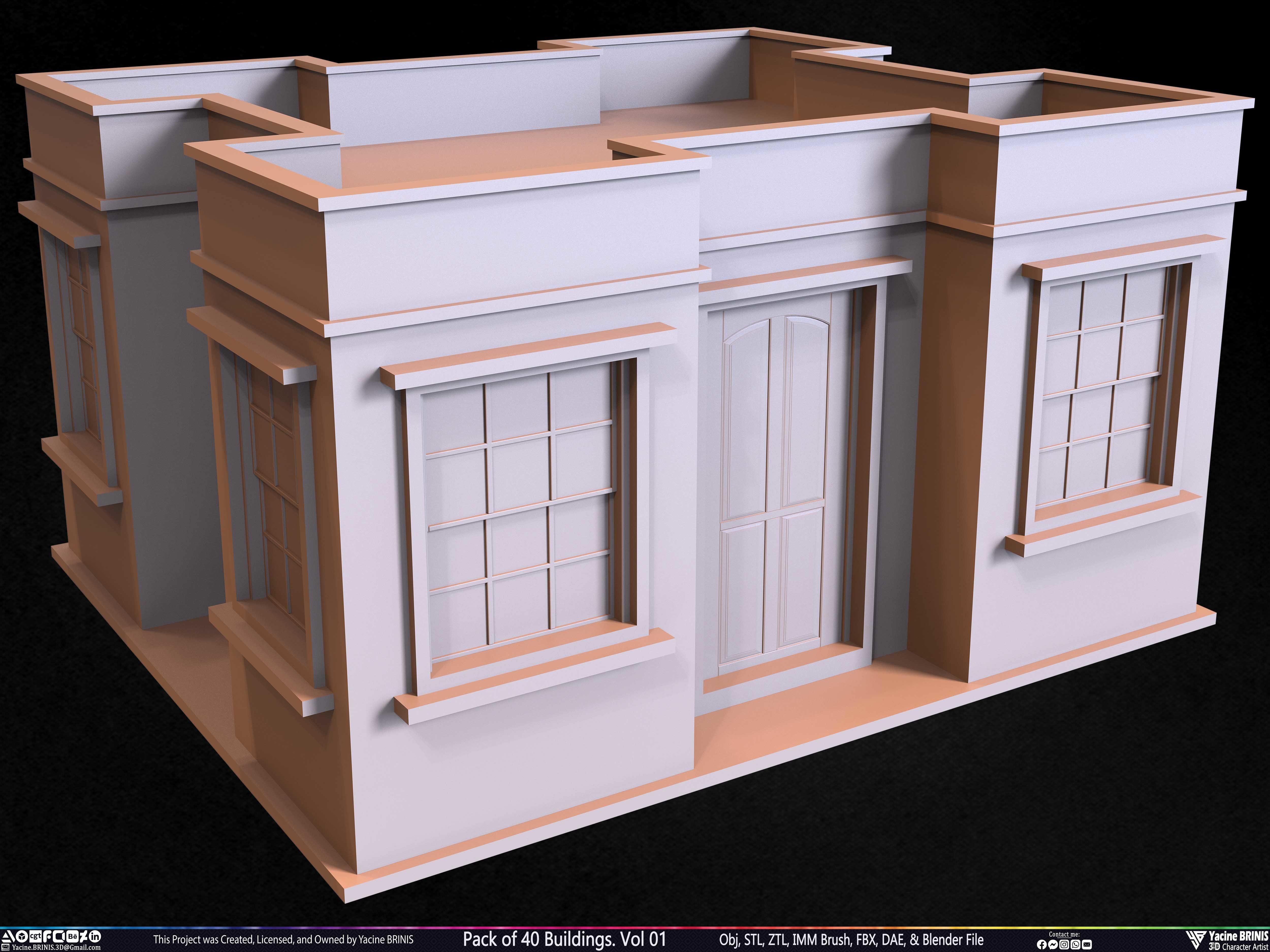 Pack of 40 Buildings Volume 01 Low-poly 3D model_45