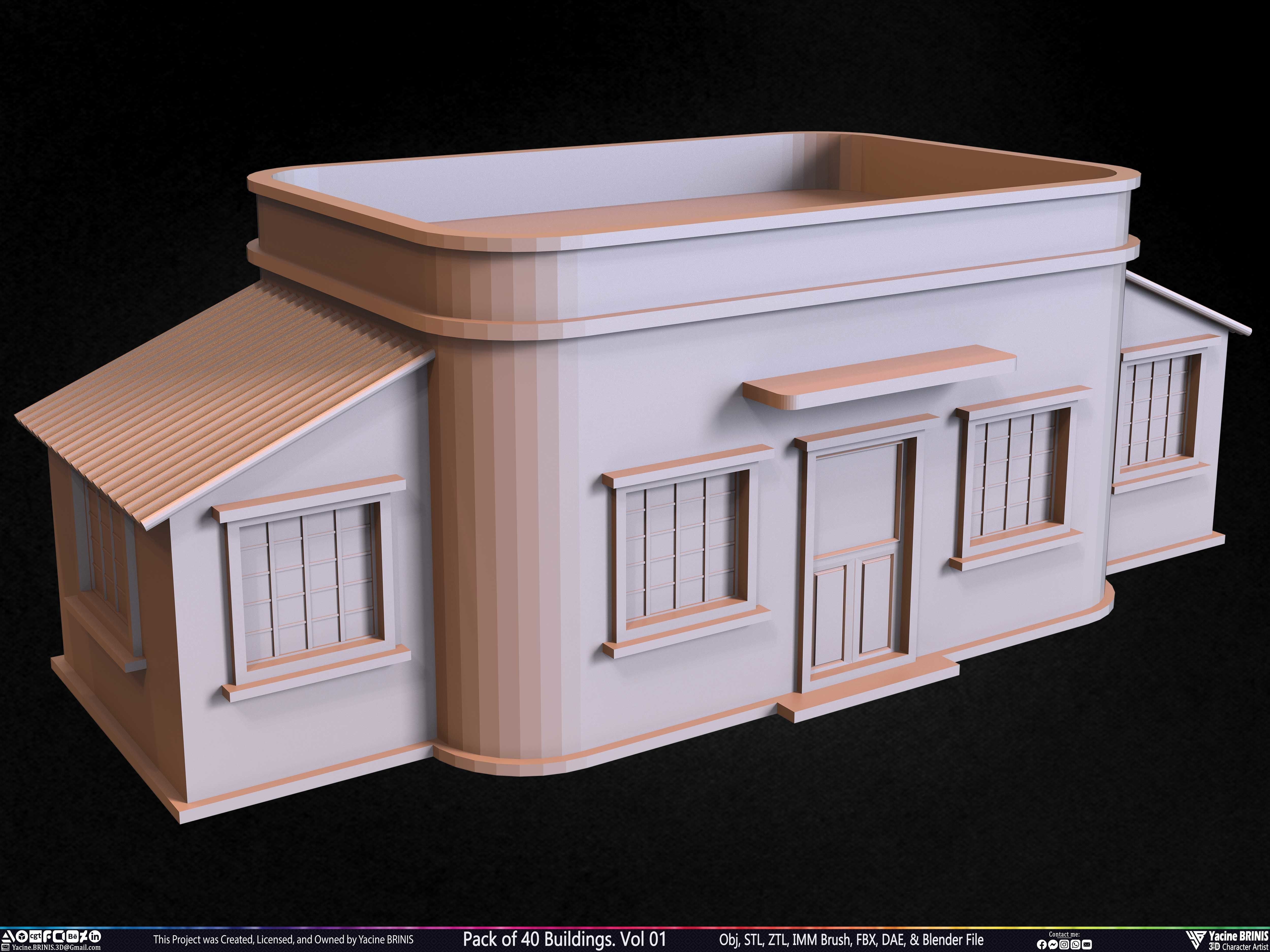 Pack of 40 Buildings Volume 01 Low-poly 3D model_42