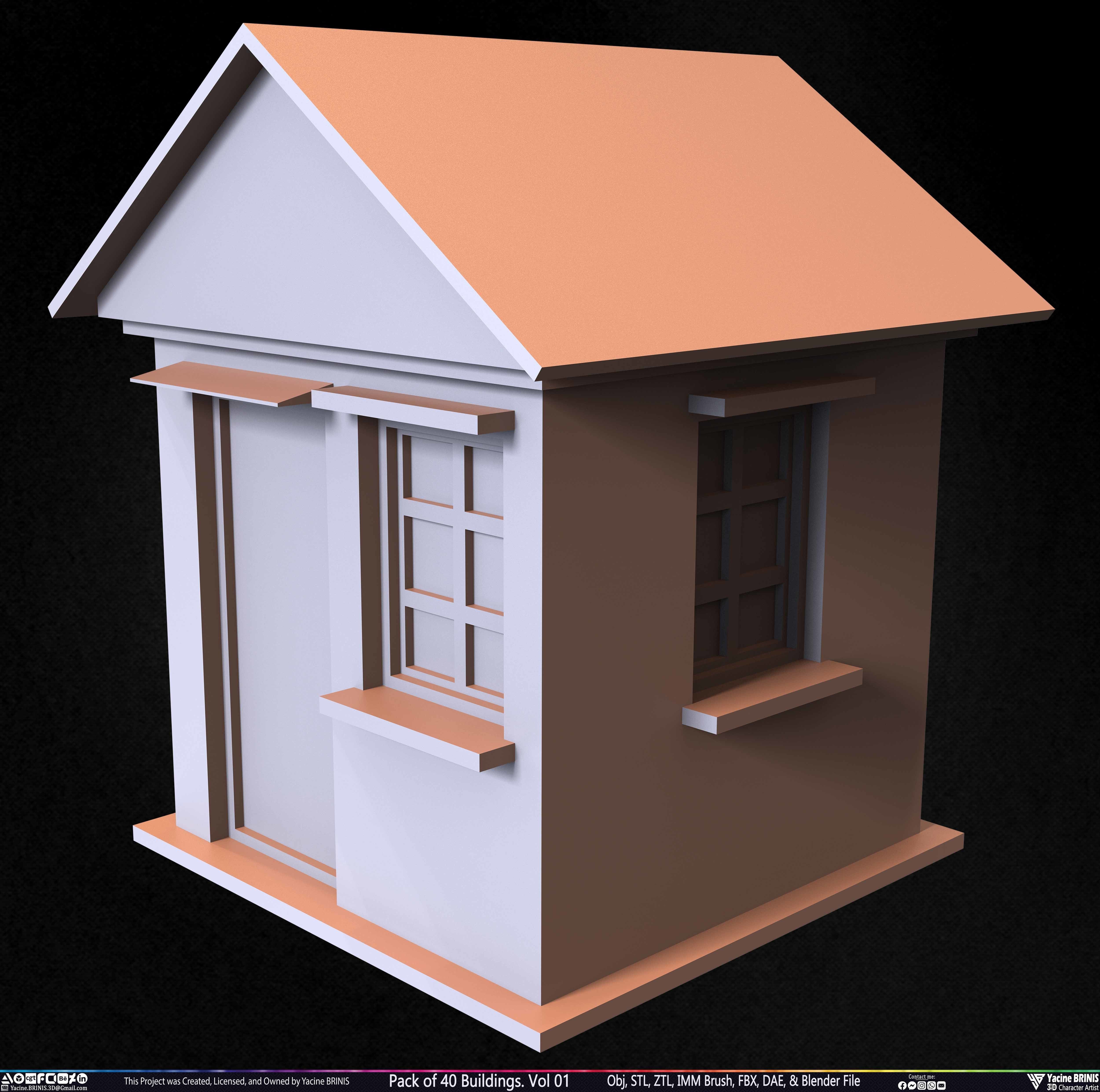 Pack of 40 Buildings Volume 01 Low-poly 3D model_13