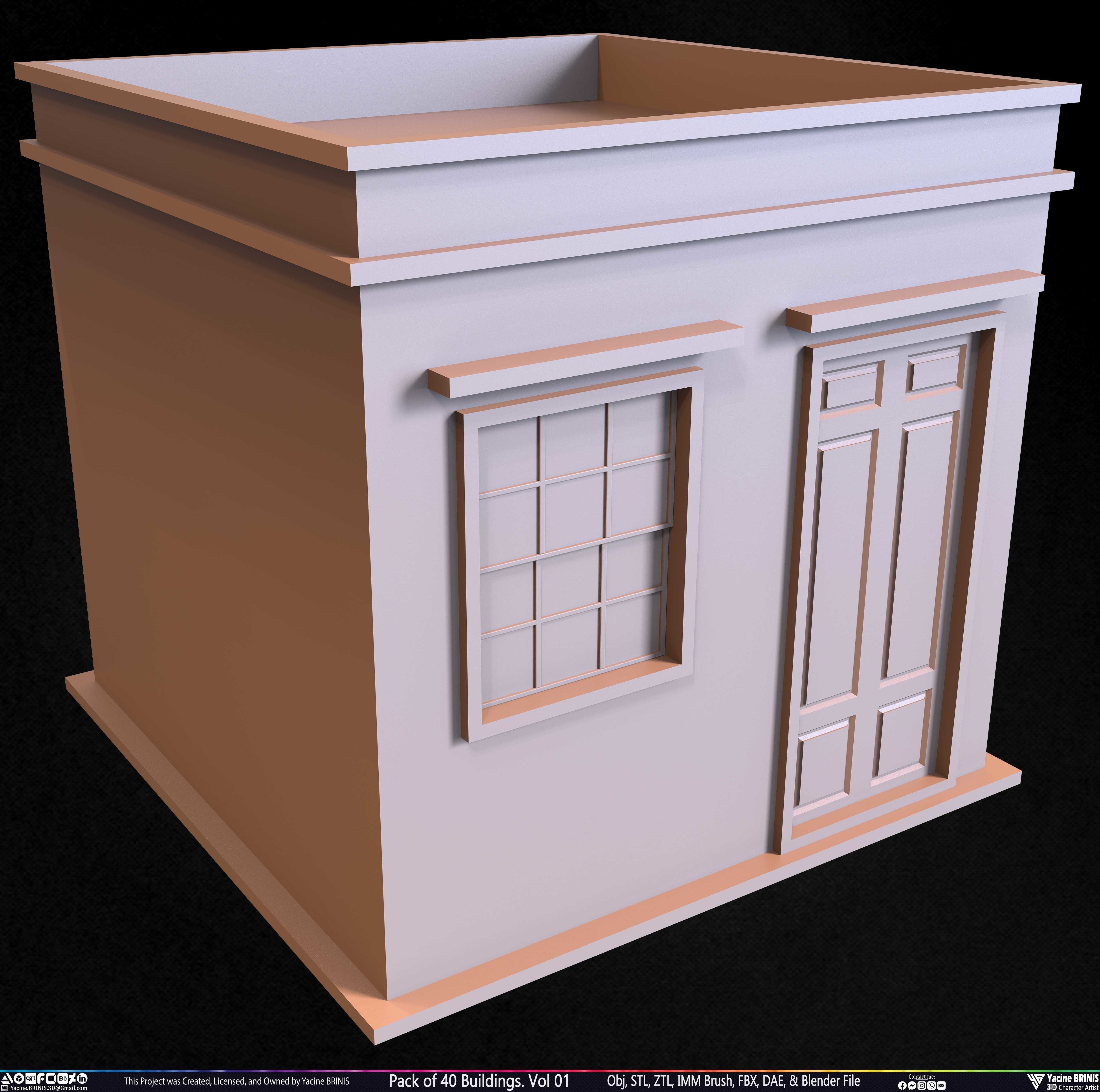 Pack of 40 Buildings Volume 01 Low-poly 3D model_23