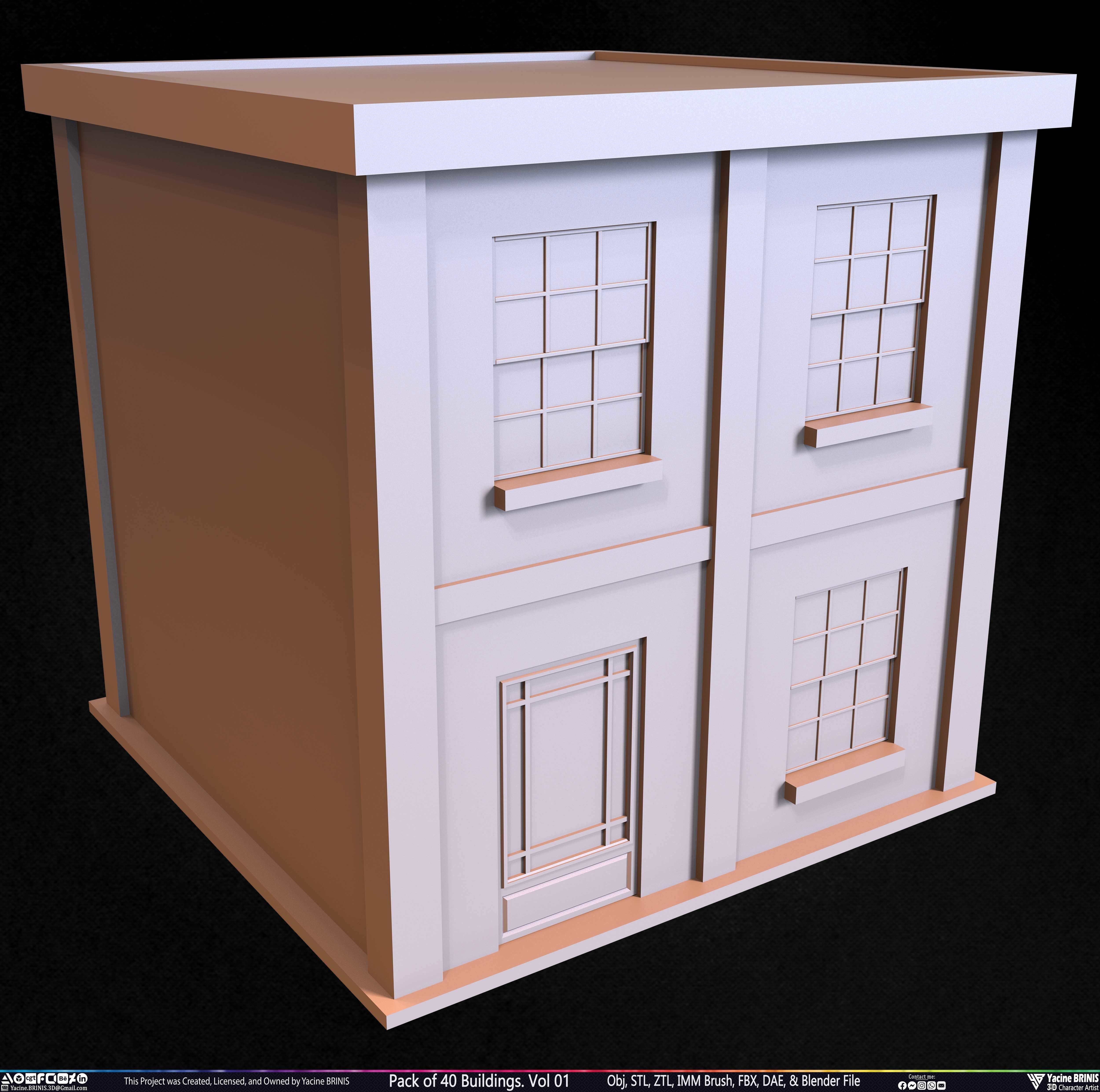 Pack of 40 Buildings Volume 01 Low-poly 3D model_40